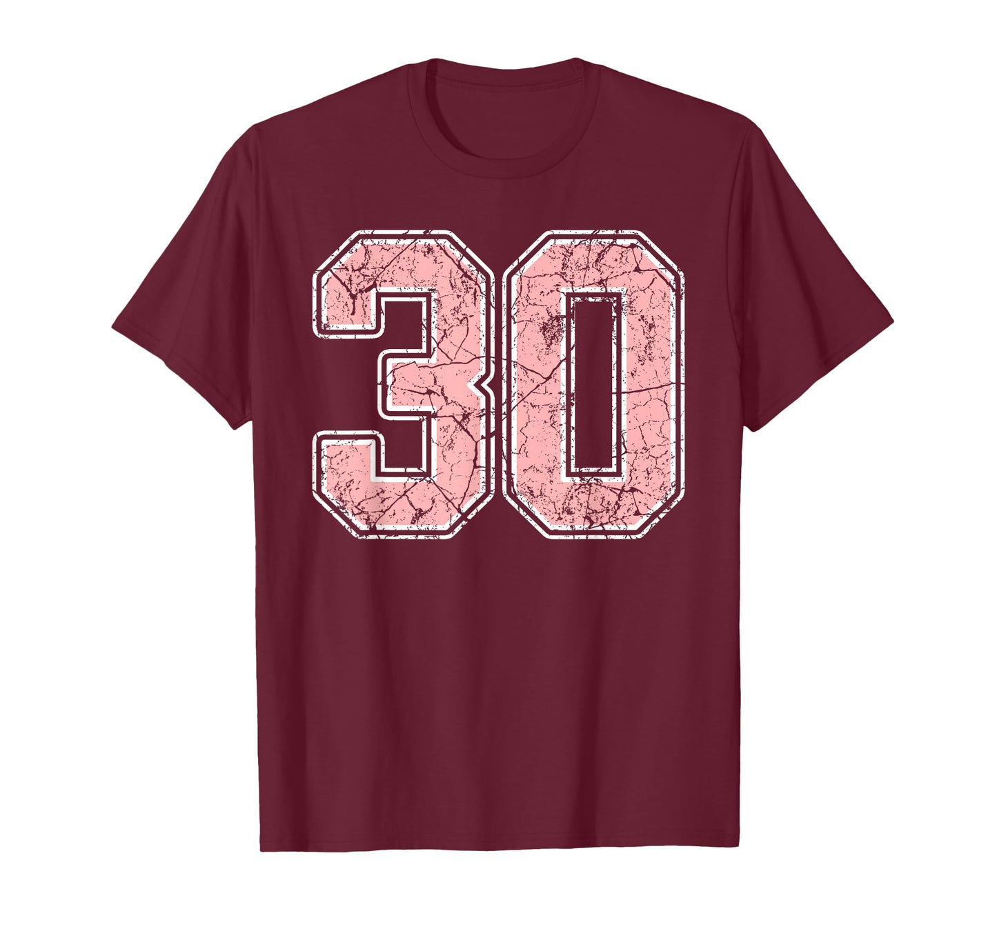 Pink and White Number 30 Jersey Player Uniform #30 Fan T-Shirt