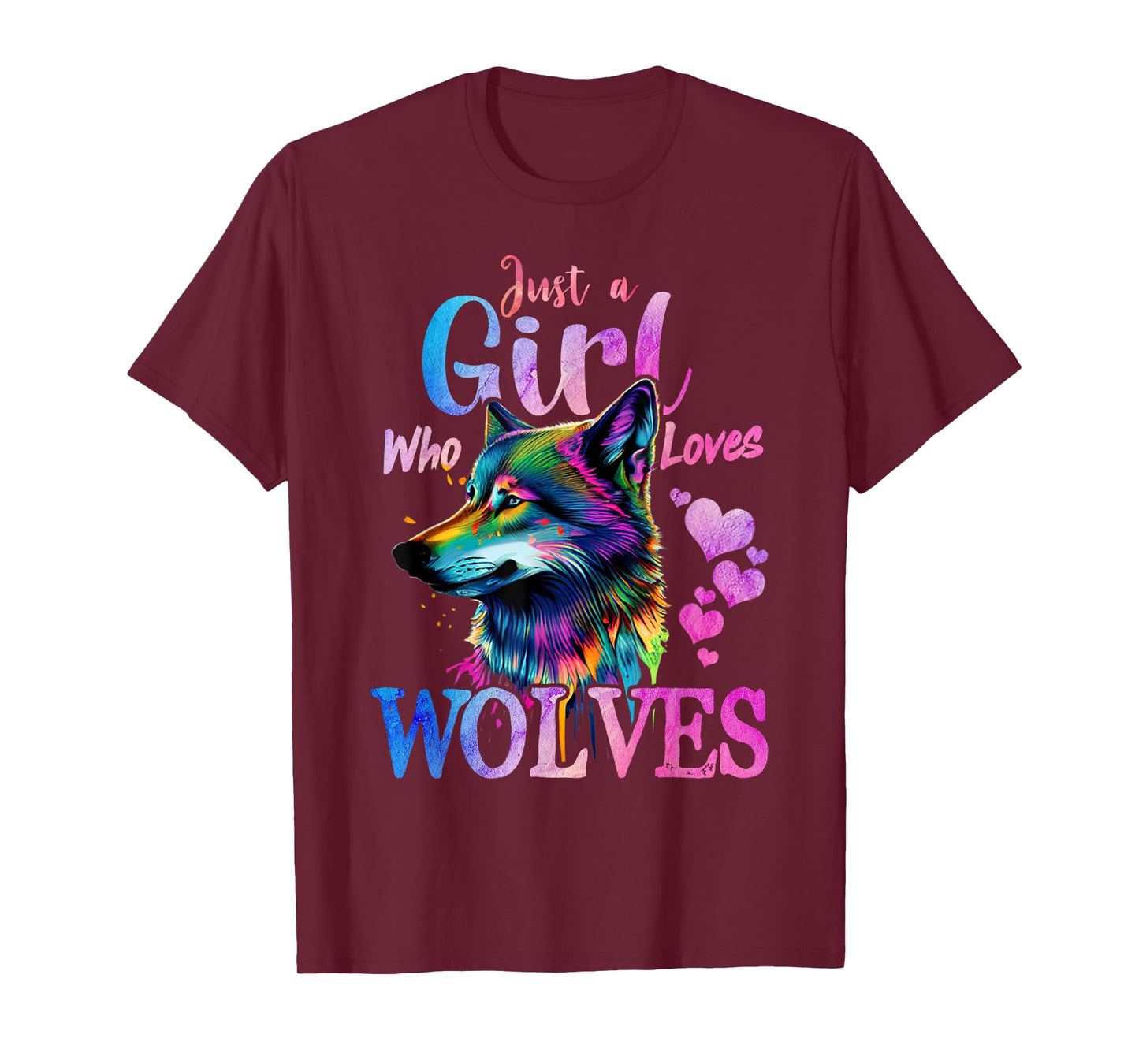 Just a Girl Who Loves Wolves Funny Women Wolf Lover T-Shirt