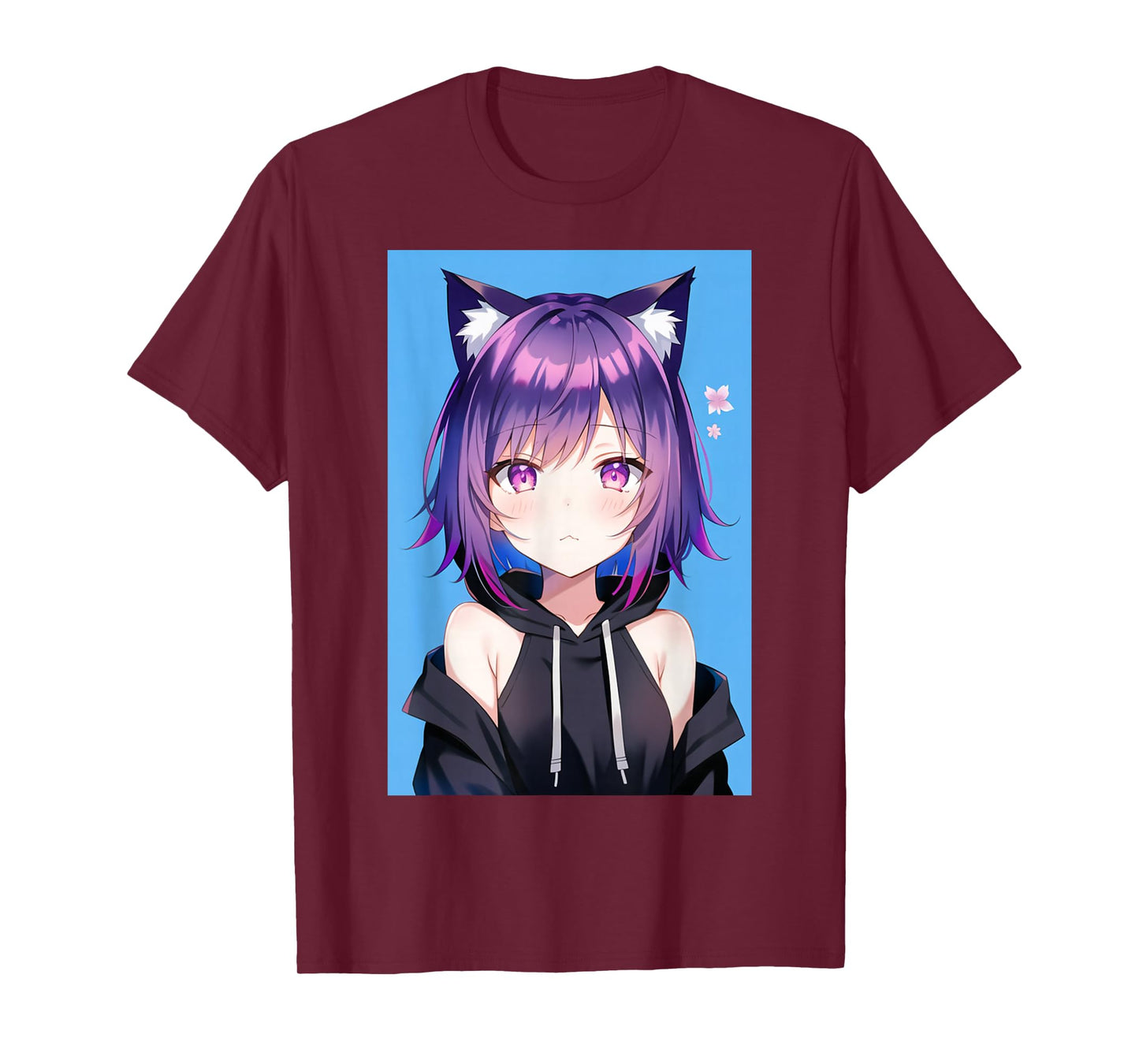 Waifu Neko Anime Cat Girl Japanese Aesthetic T-Shirt