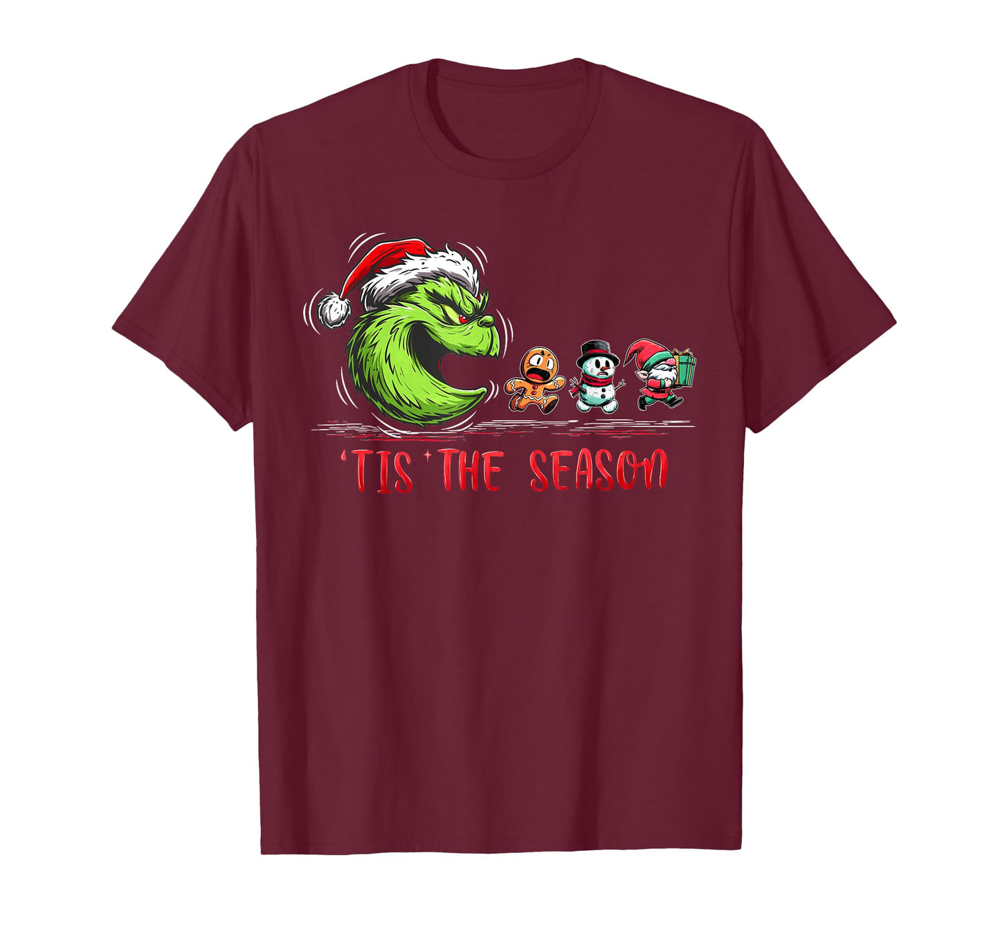 Tis The Season Christmas Green Ghost Eat Cookie Gingerbread T-Shirt