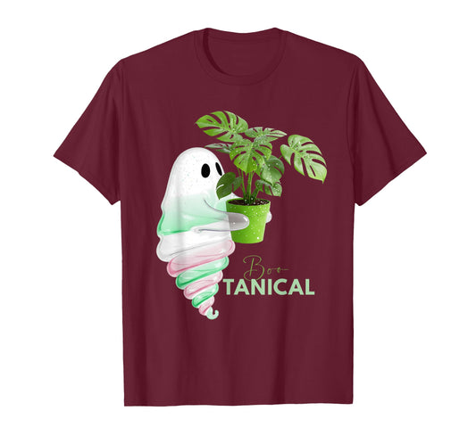 Boo Botanical Plant Ghost Monstera T-Shirt