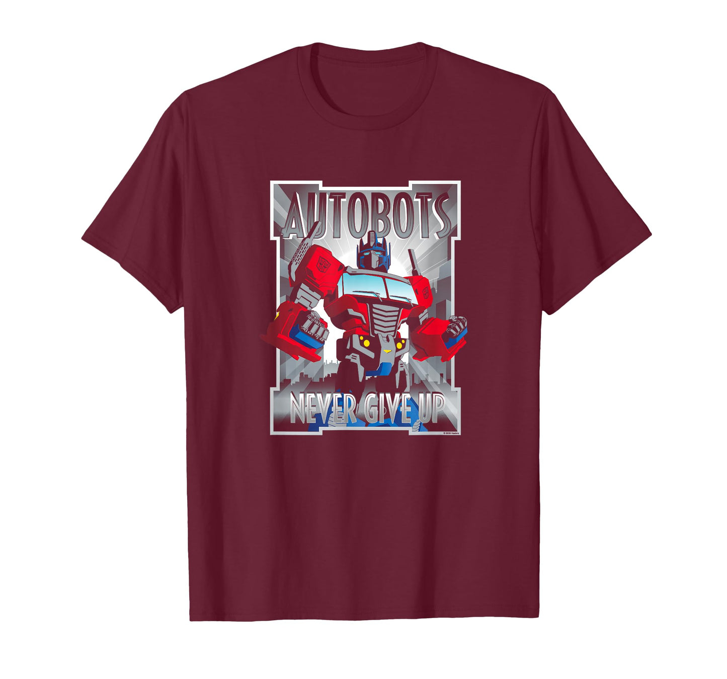 Transformers Optimus Prime Autobots Never Give Up T-Shirt Small