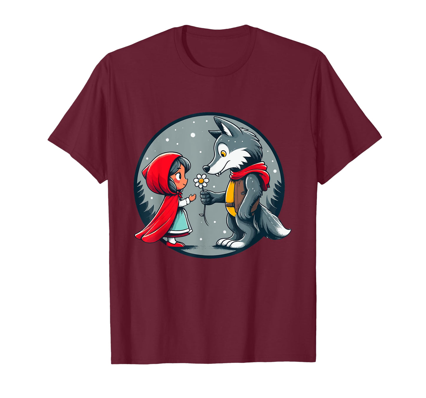 Little Red Riding Hood Wolf Fairy Tale Forest Children Cute T-Shirt