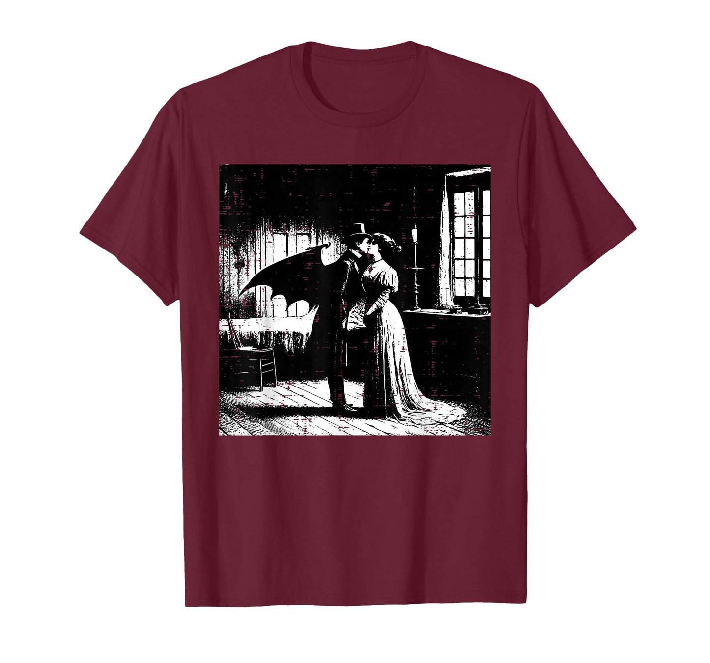 Halloween Vampire Kissing Woman Vintage Costume Men Women T-Shirt