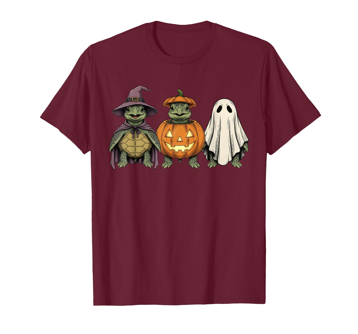 Spooky Ghost Sea Turtle Lover Pumpkin Halloween T-Shirt