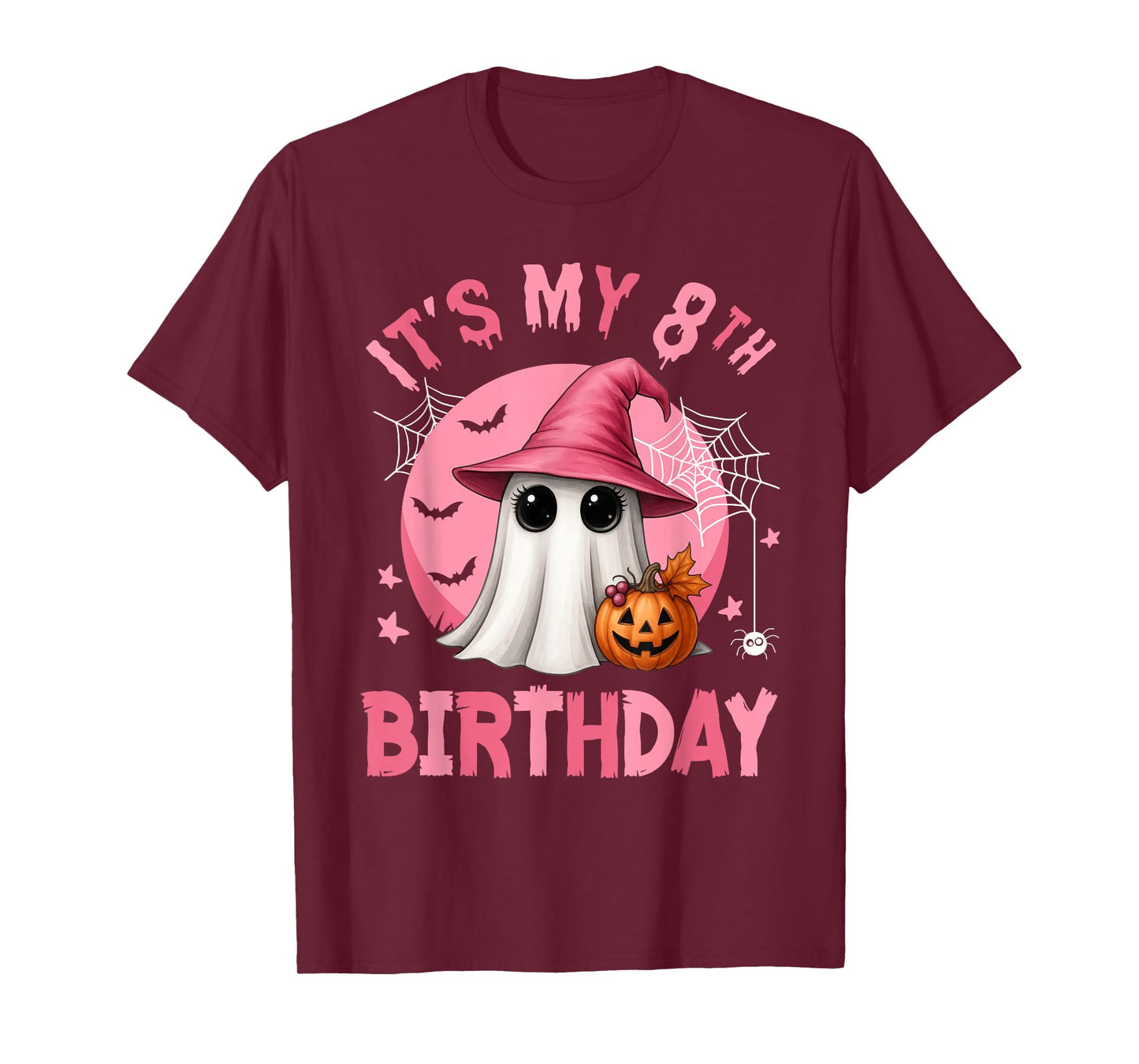 It's My 8th Birthday Ghoul Cute Ghost I'm 8 Years Old Kids T-Shirt