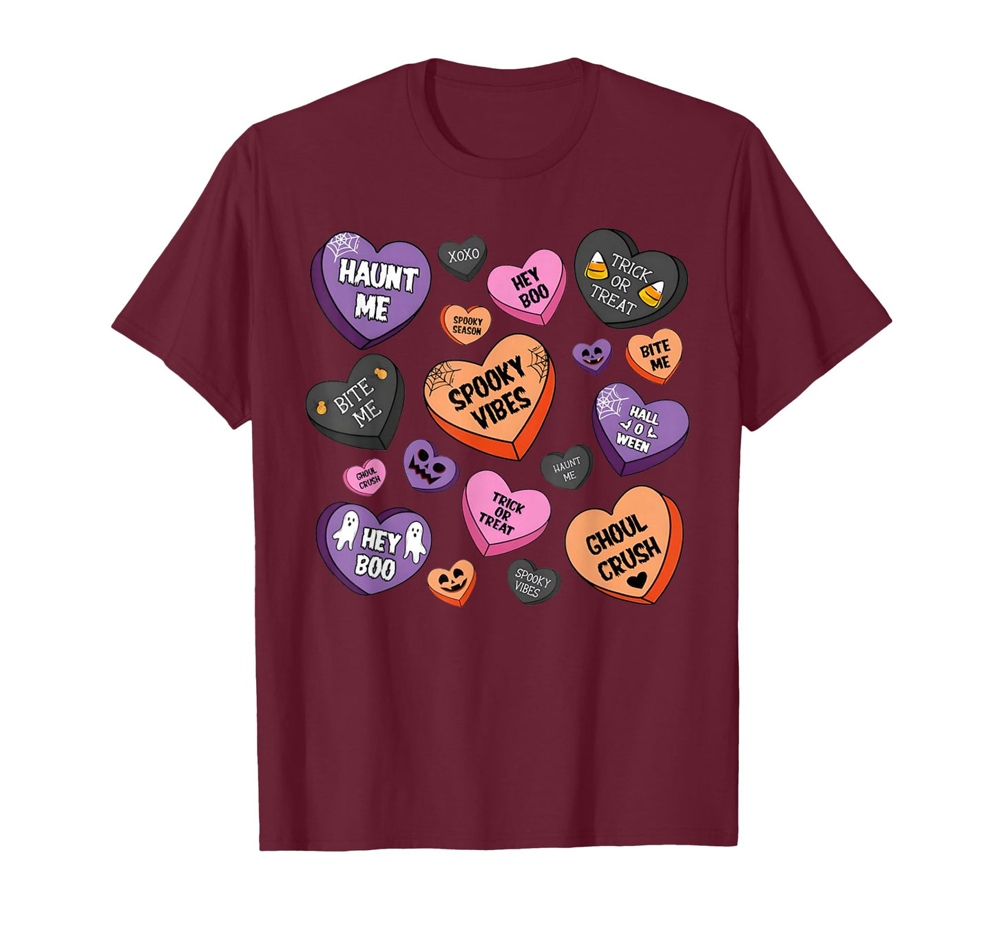 Horror Spooky Candy Heart Valentines Day Lover Tee Halloween T-Shirt