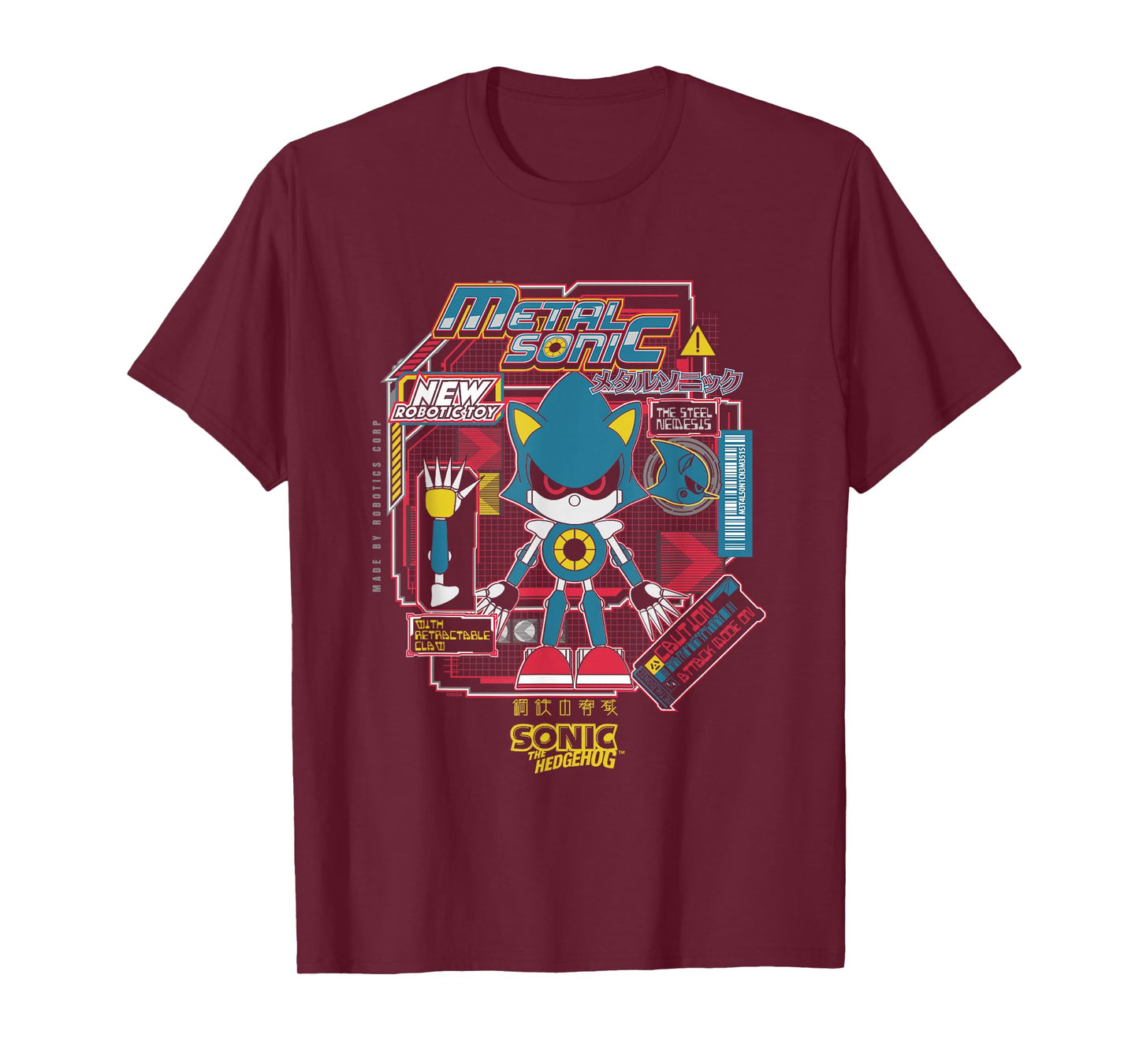 Sonic The Hedgehog Metal Sonic Vintage Kanji Poster T-Shirt
