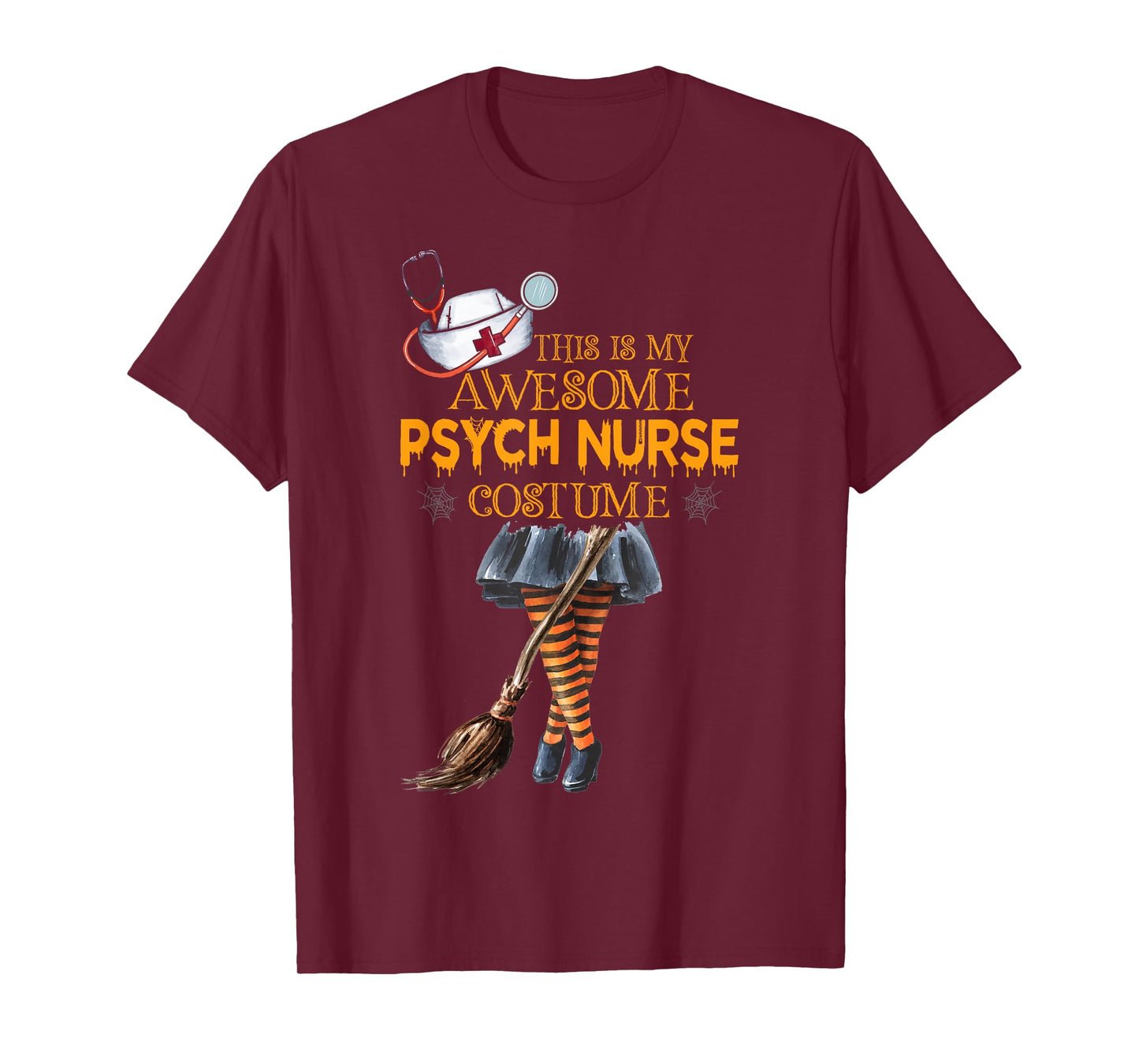 Psych Nurse Costume Witch Halloween Psychiatric Nursing T-Shirt
