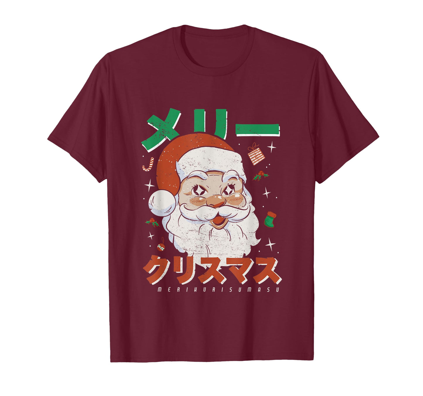 Retro Japan Otaku Japanese Vintage Santa Merry Christmas T-Shirt