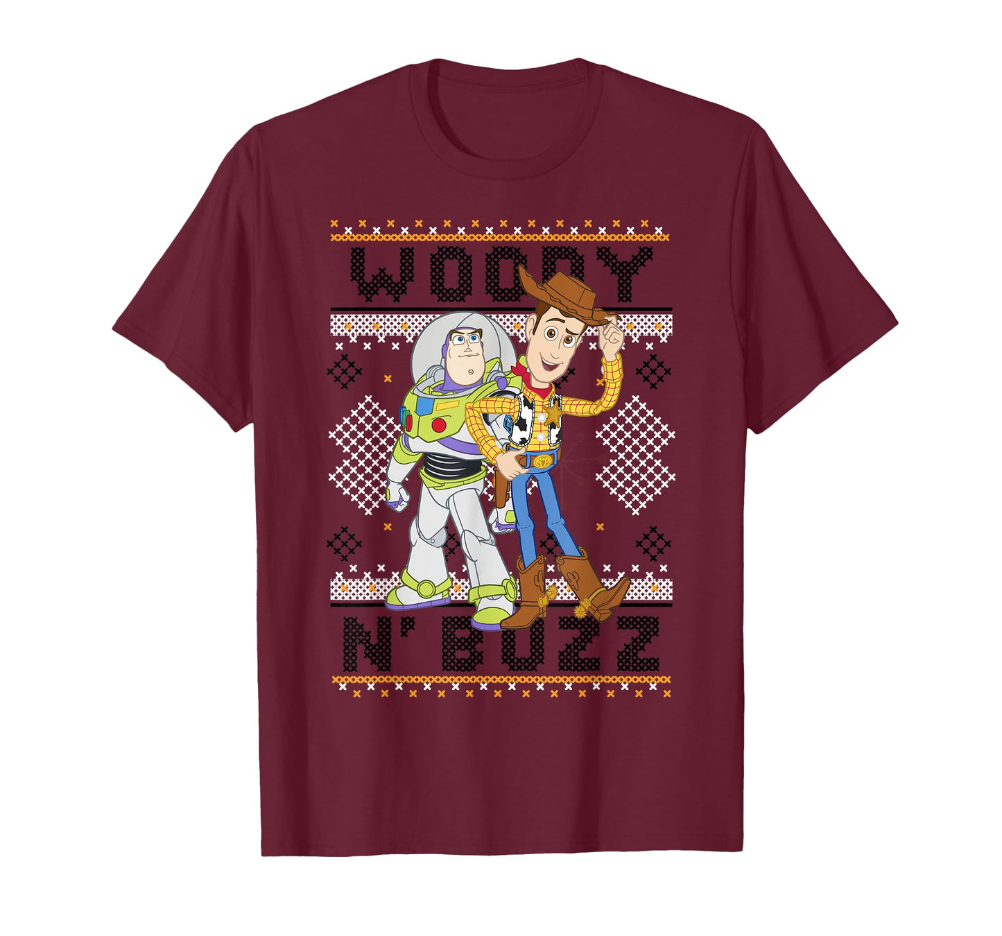 Disney Pixar Toy Story Christmas Ugly Sweater Buzz & Woody T-Shirt