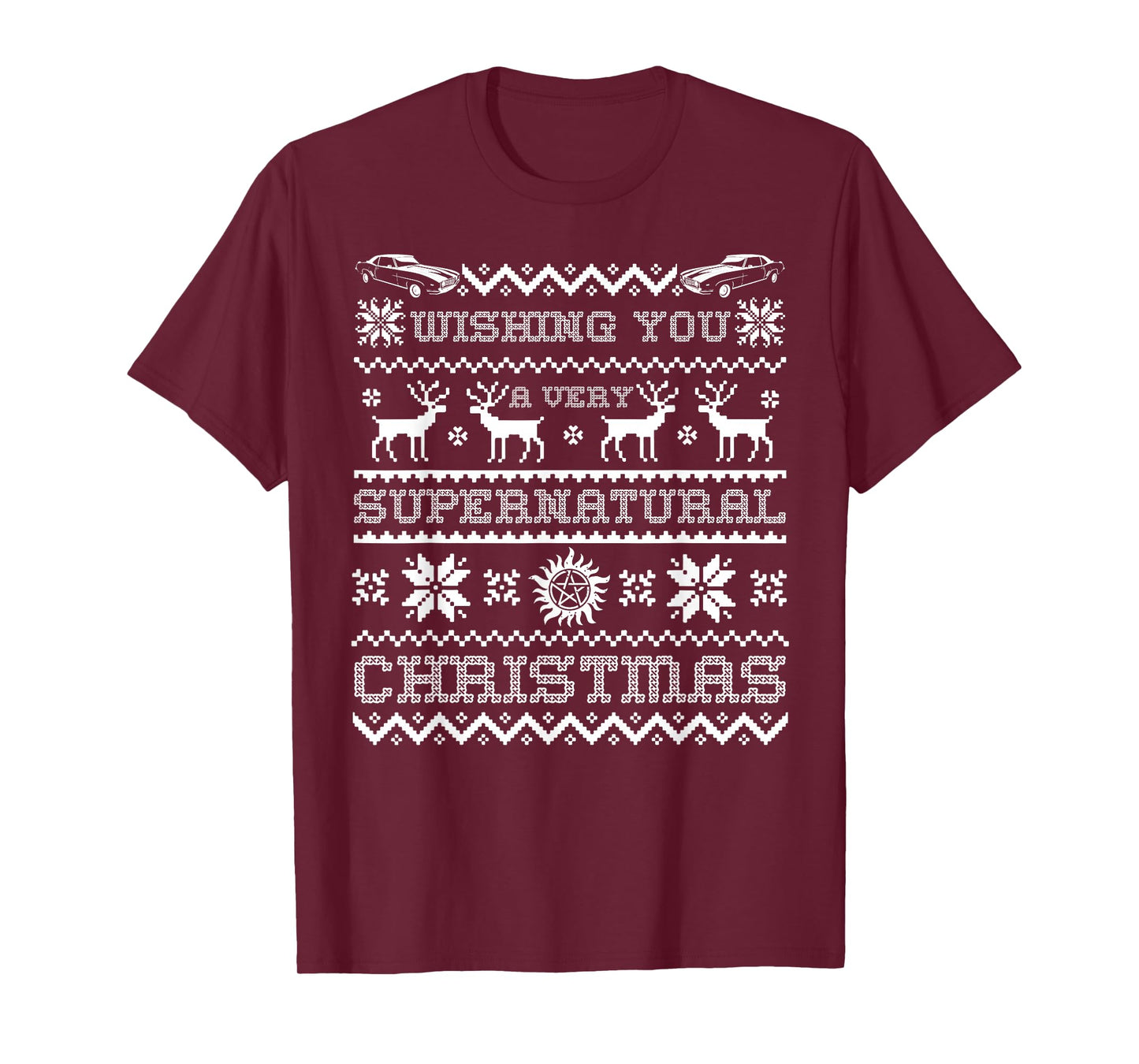 Supernatural Holiday Ugly Sweater Design T-Shirt