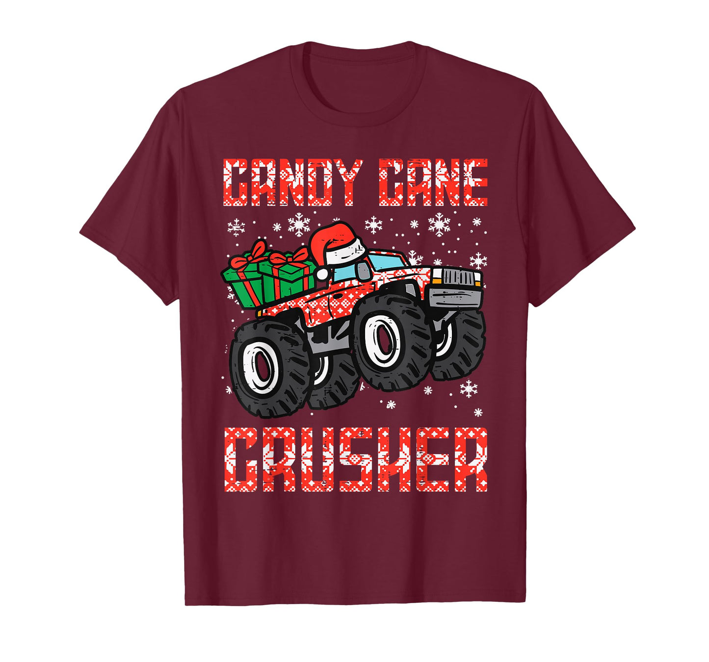 Candy Cane Crusher Construction Truck Holiday Christmas T-Shirt