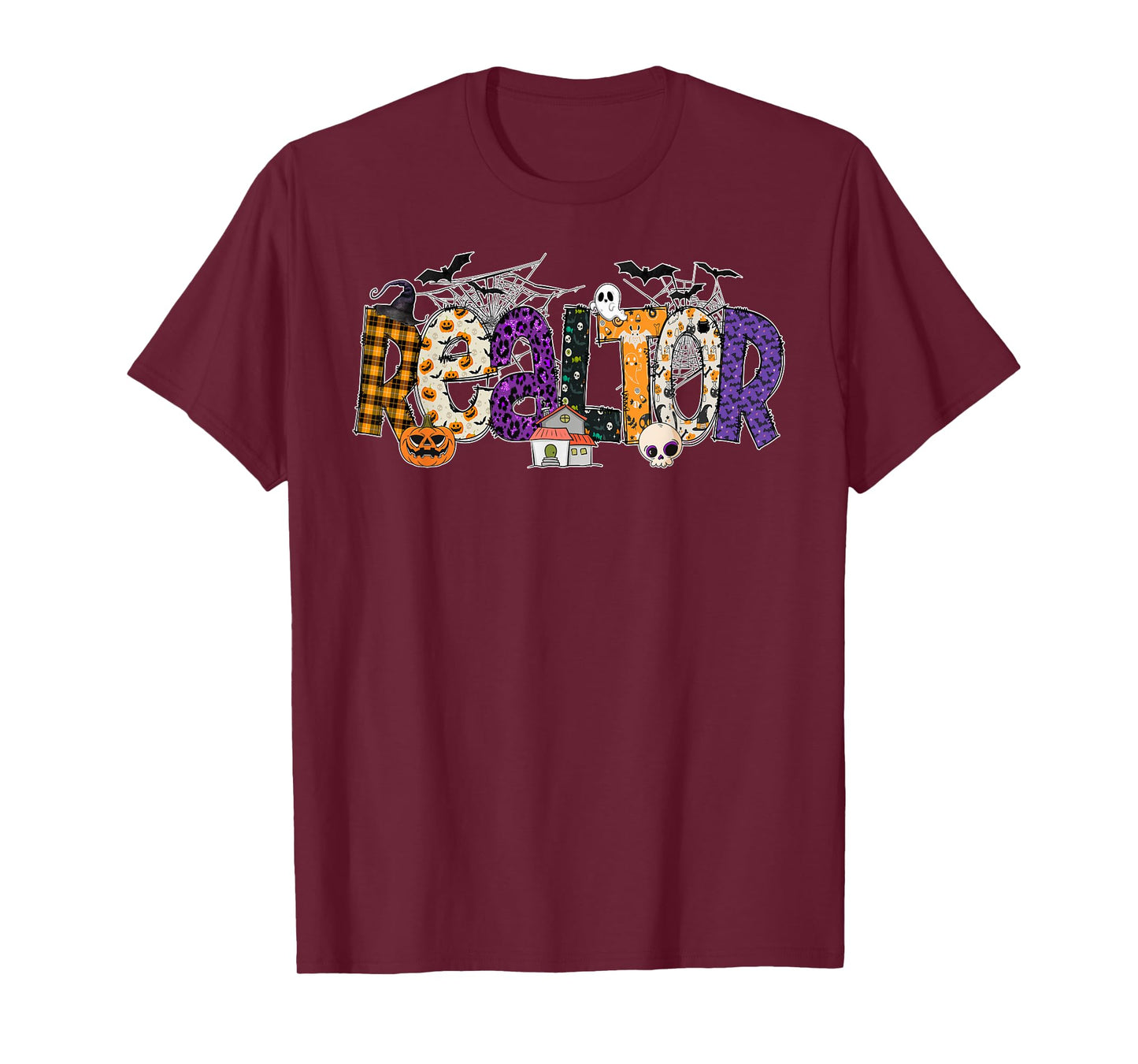 Realtor Witch Hat Pumpkin Ghost Funny Halloween Gifts T-Shirt