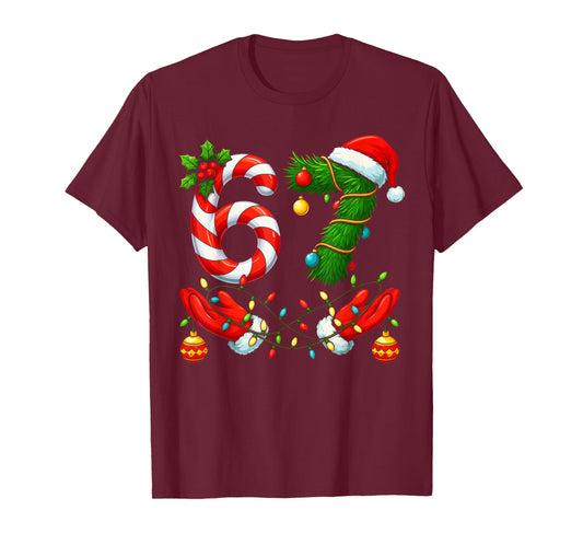 67 Christmas 6 7 Meme Pajamas Holiday Gen Alpha Slang T-Shirt
