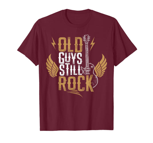 Electric Guitar Themed T-Shirt | Old Guys Still Rock T-Shirt