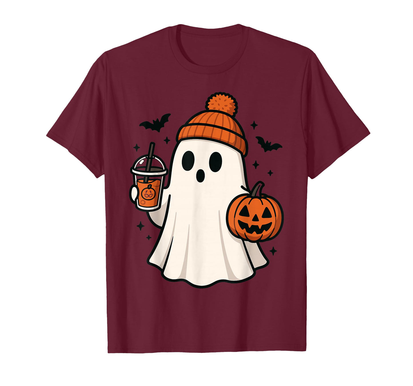 Ghost Pumpkin Spice Coffee Halloween Fall T-Shirt
