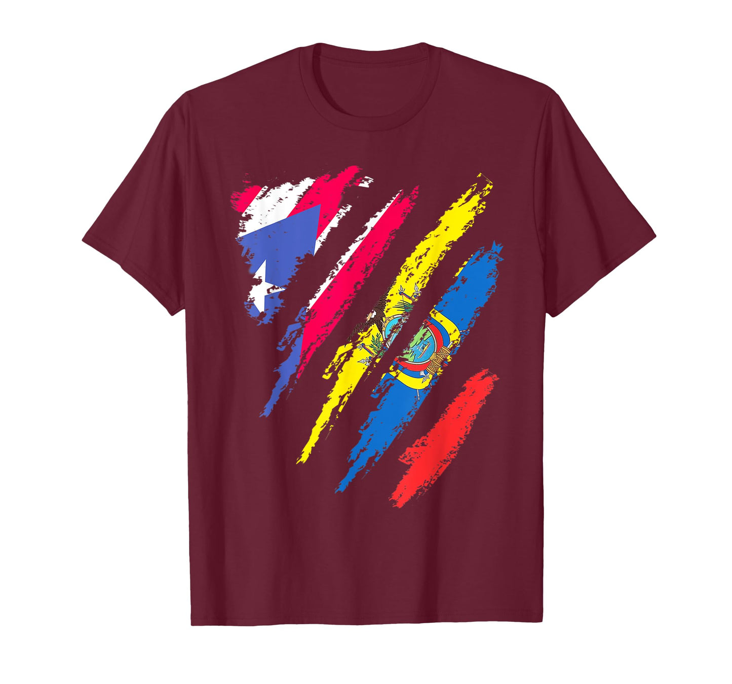 Puerto Rico Flag Ecuador Grown Patriot Country Stripes T-Shirt