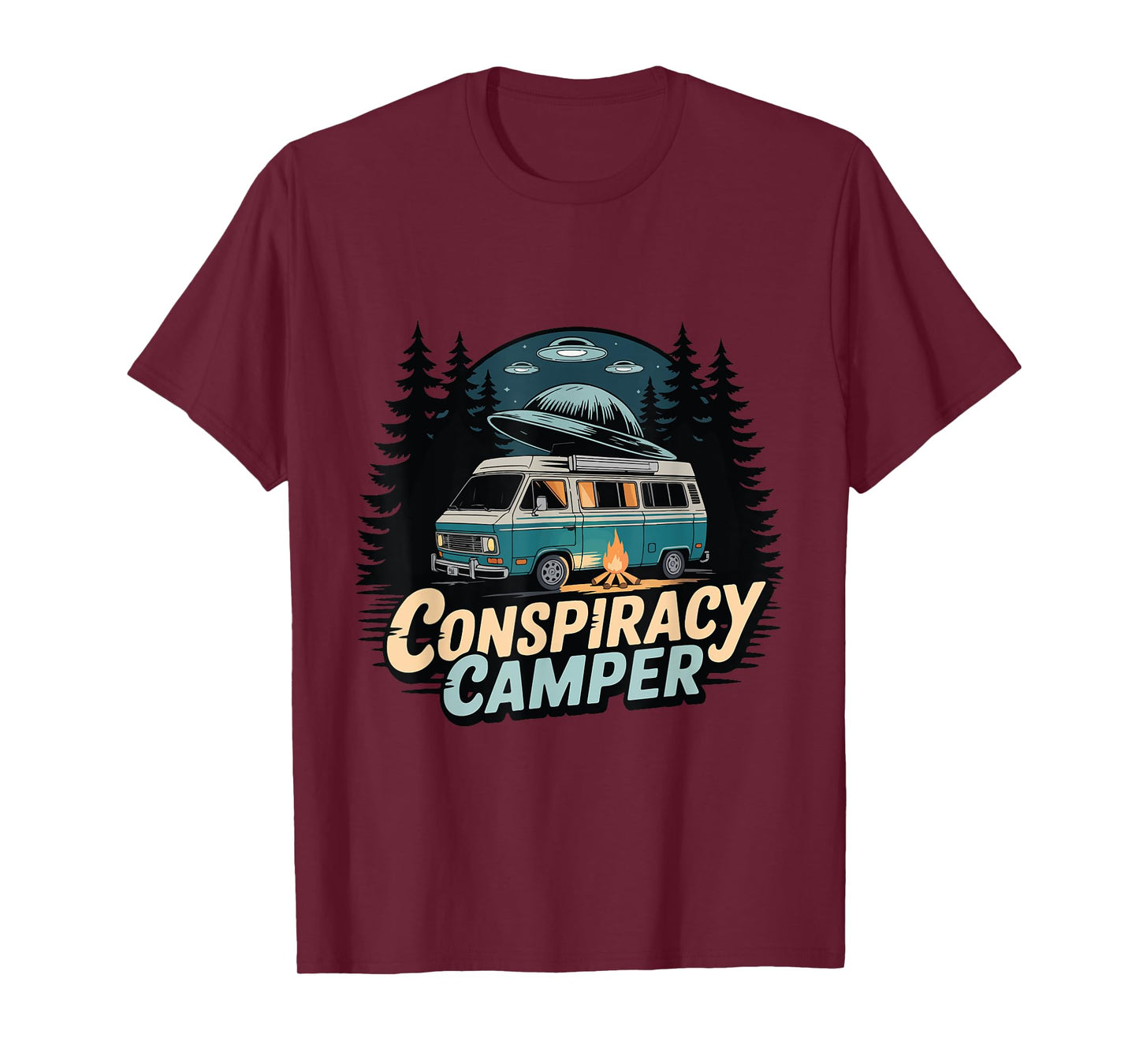Camping UFO Believer Alien Conspiracy I Want To Believe T-Shirt