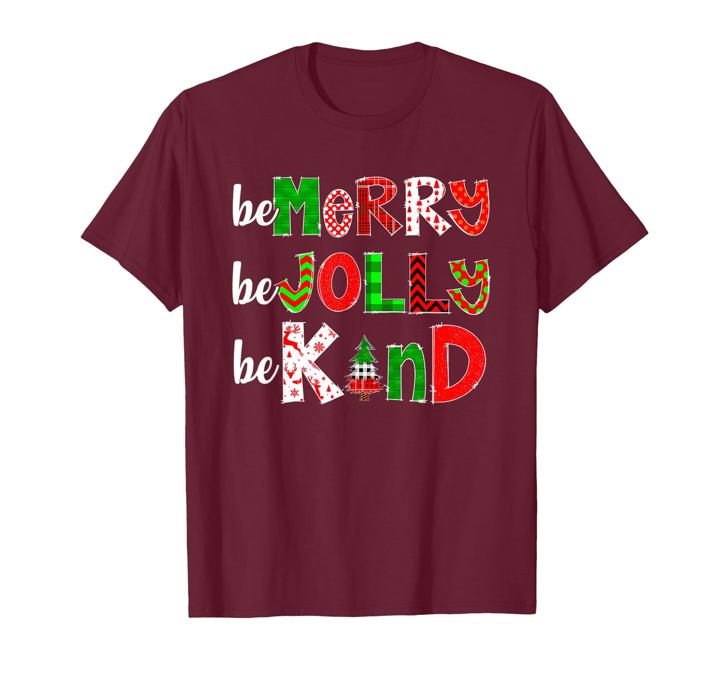 Be Merry Be Jolly Be Kind Merry Christmas Teacher Xmas Pjs T-Shirt