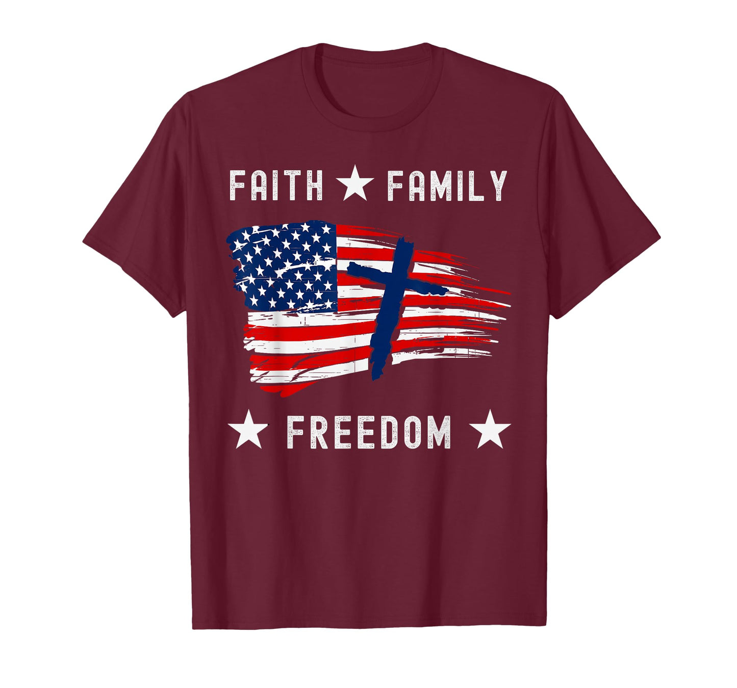 Faith Family Freedom America Patriotic Christian T-Shirt