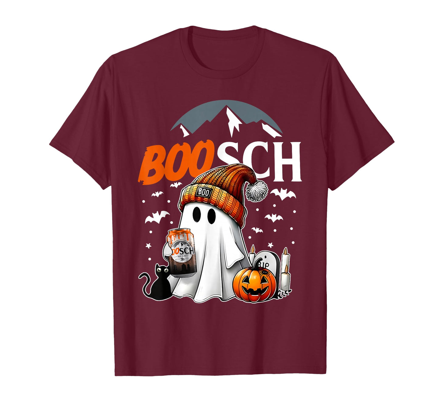 Boo SCH Ghost Beer Pumpkin Halloween Spooky Drinking T-Shirt