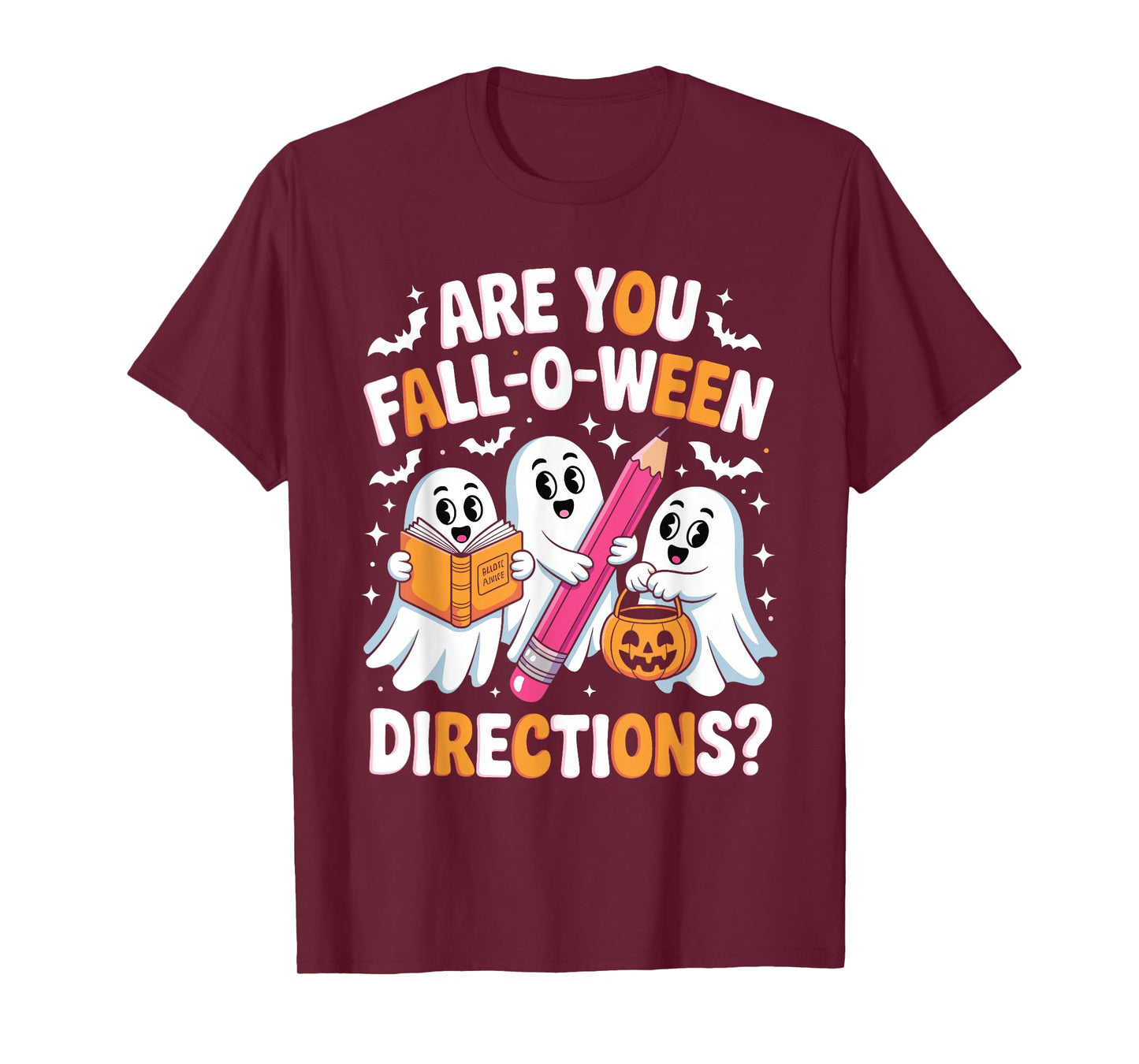 Cute Teacher Ghost are You Falloween Directions Women T-Shirt
