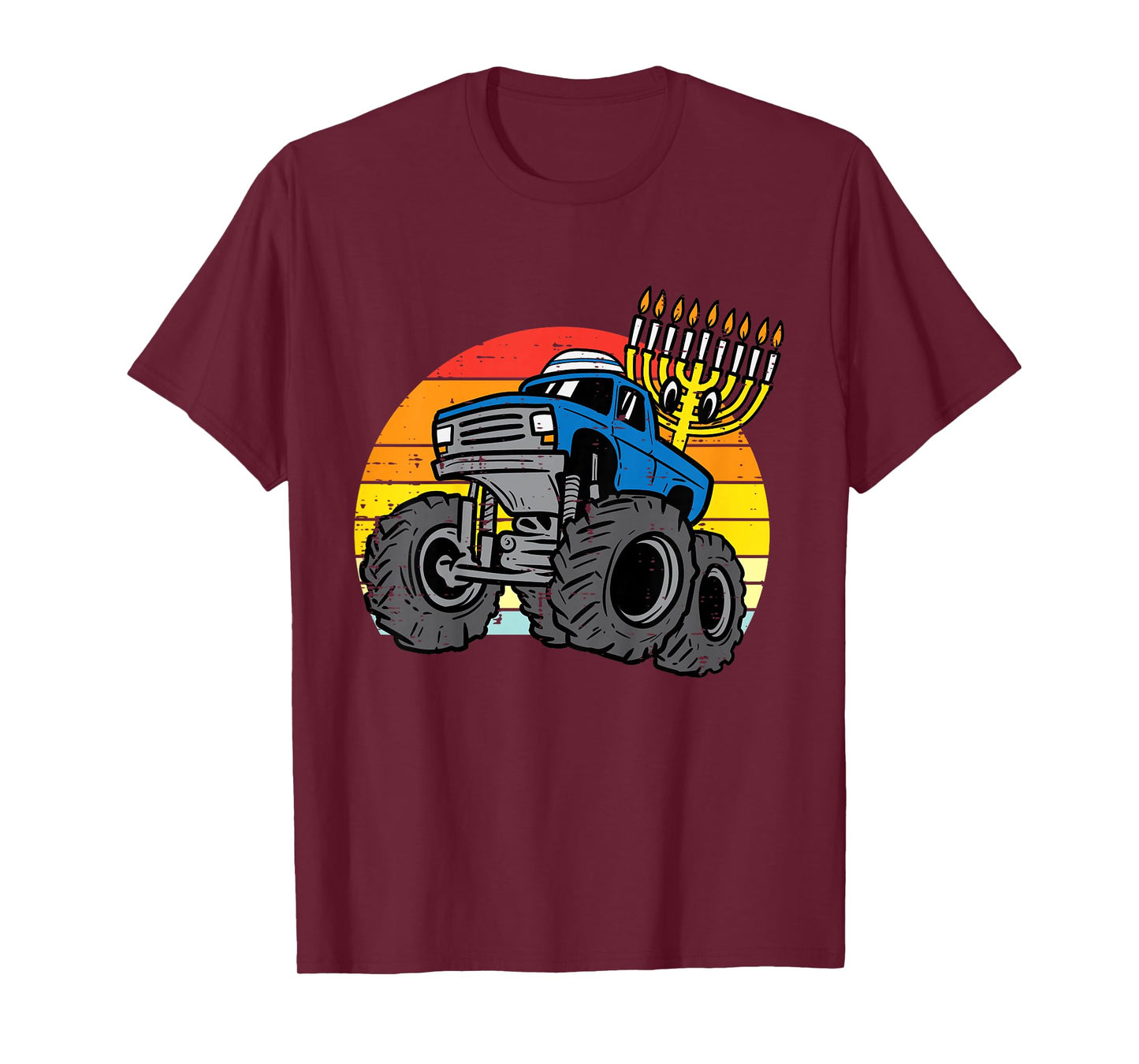 Kids Hanukkah Monster Truck Chanukah Jewish Toddler Boys Kids T-Shirt