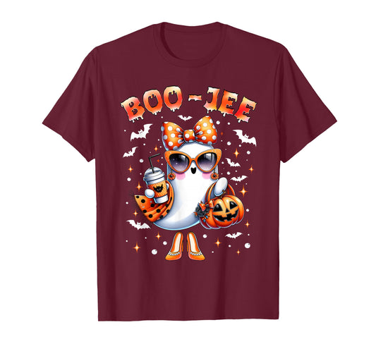 Boo-Jee Funny Ghost Coffee Jack O Lantern Happy Halloween T-Shirt