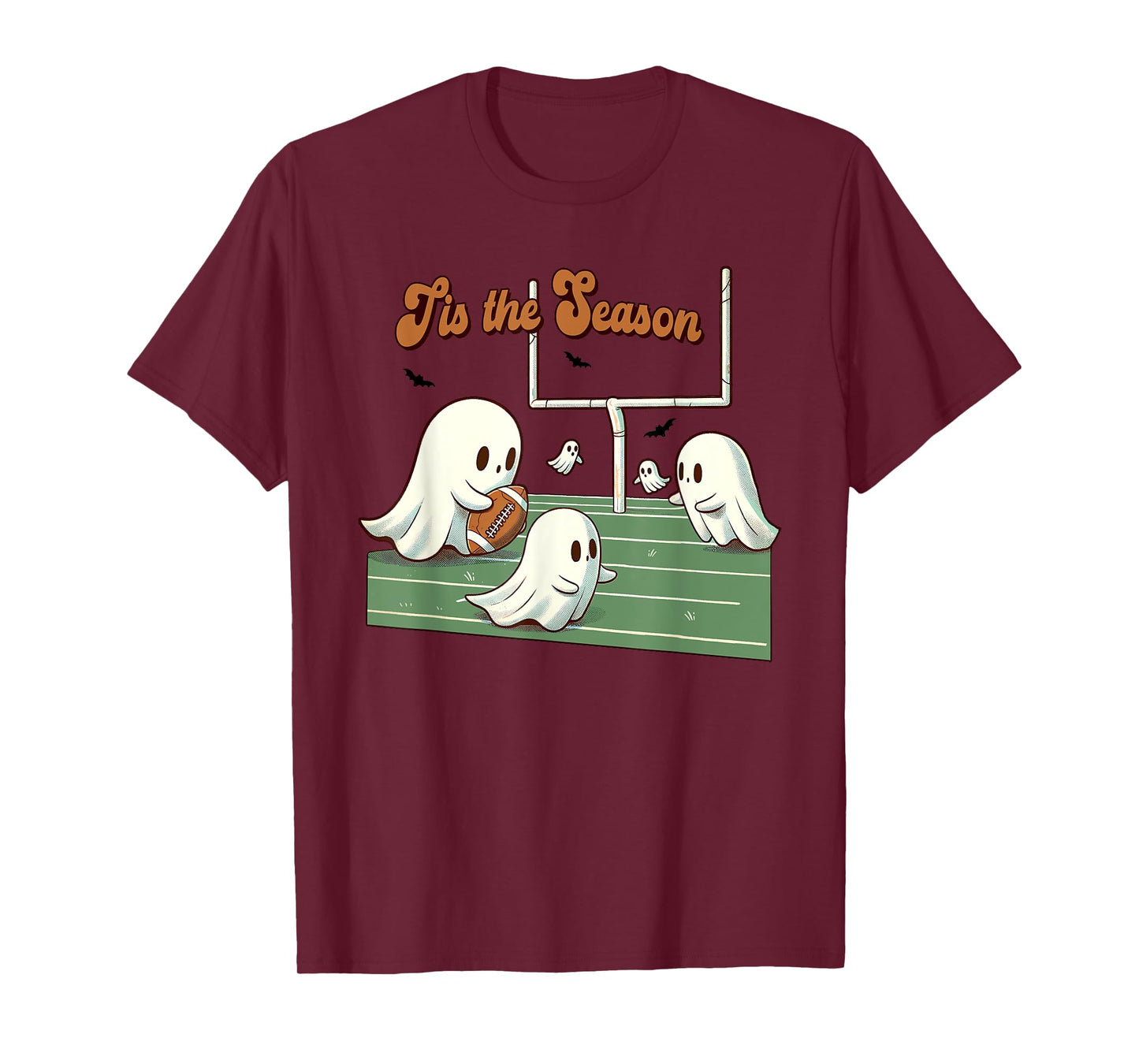Halloween Football Season Ghosts Spooky Tis the Season T-Shirt