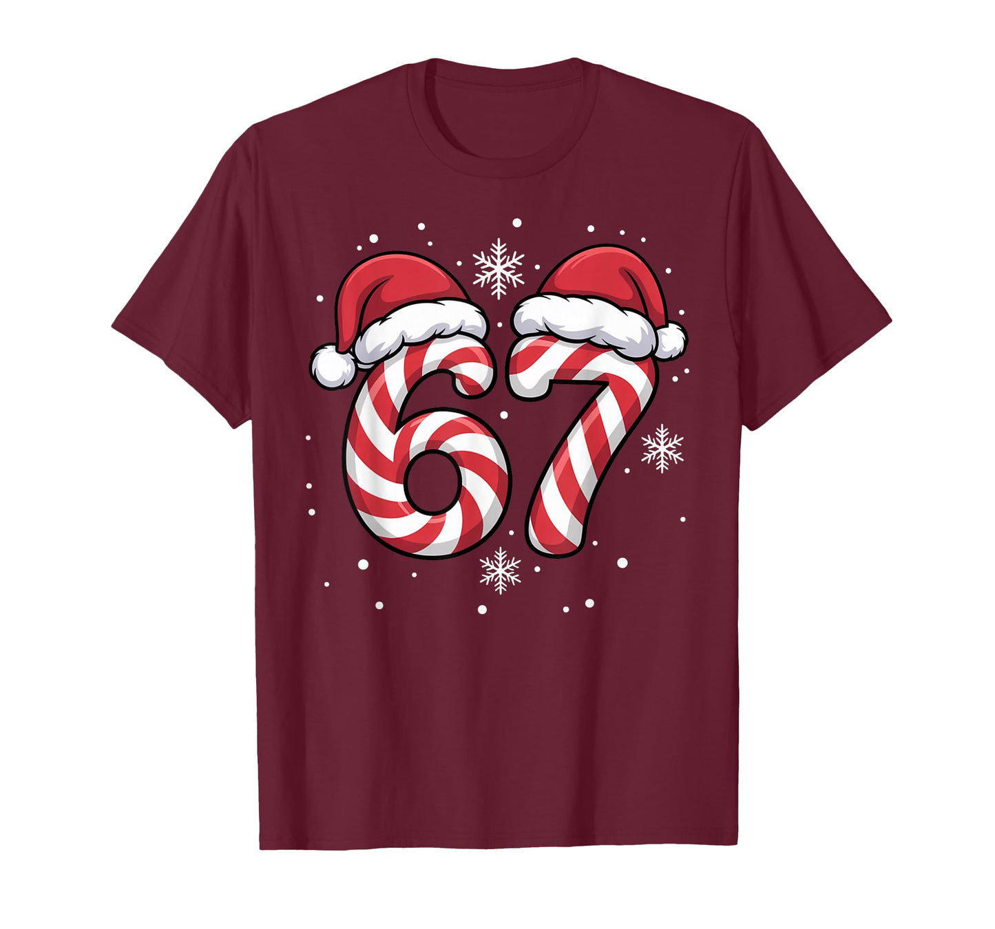 Viral 67 Candy Canes Santa Funny Holiday Kids Humor T-Shirt