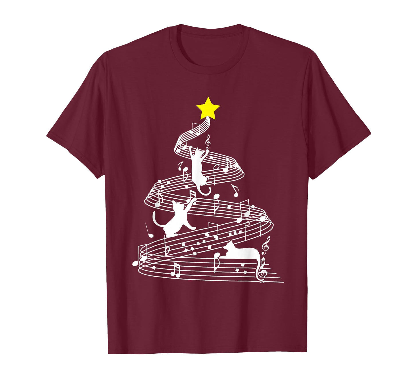 Cat Music Christmas Musician Feline Lover Xmas Pajamas T-Shirt