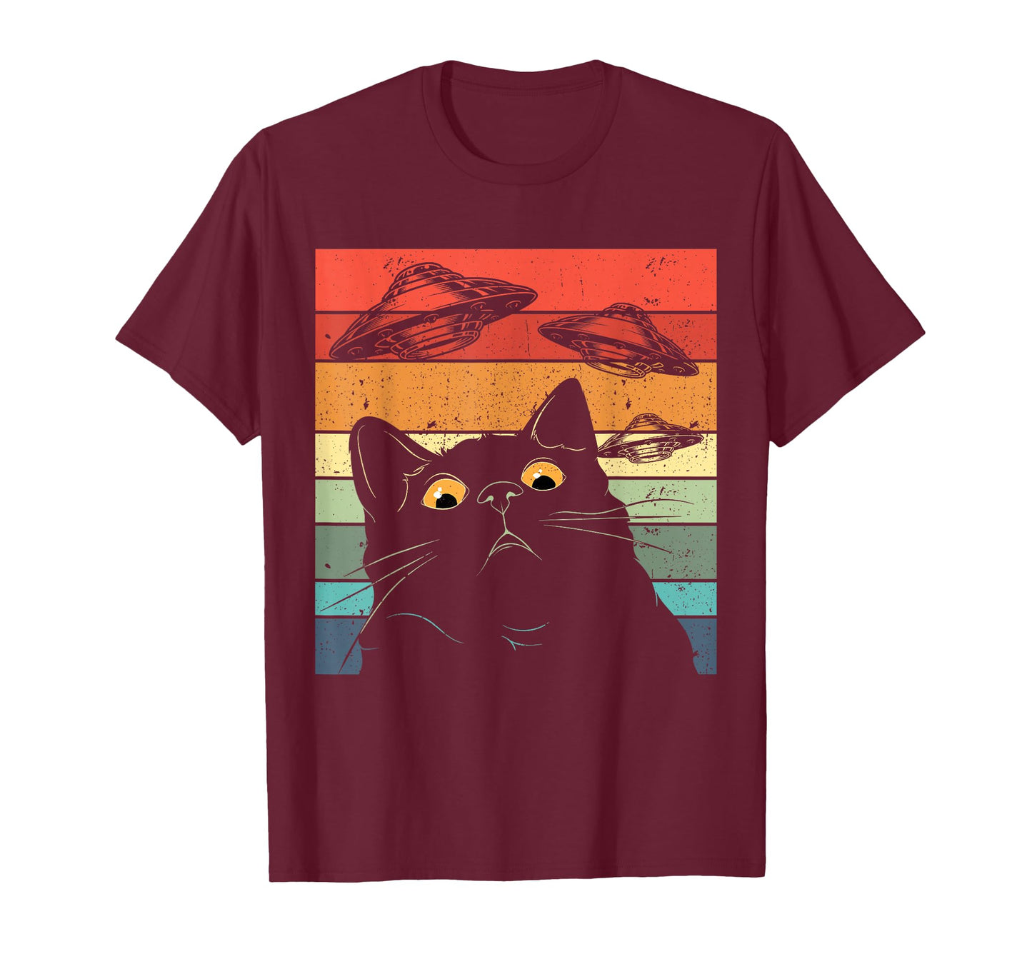 Funny Cat Tee, Galaxy Cat Shirt Spaceship Alien Cat UFO T-Shirt