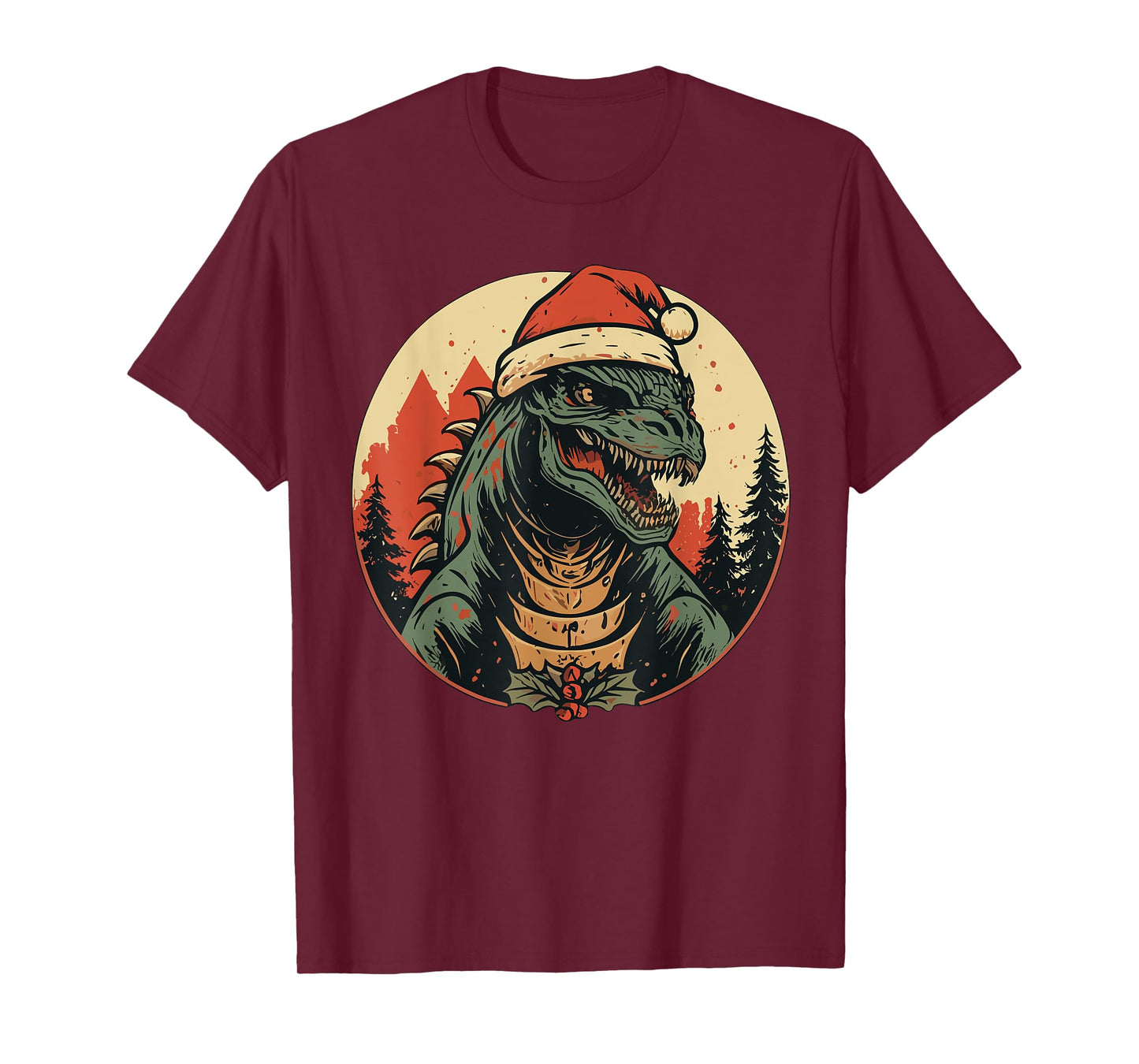 Santazilla Japanese Monster Kaiju Dinosaur Christmas T-Shirt
