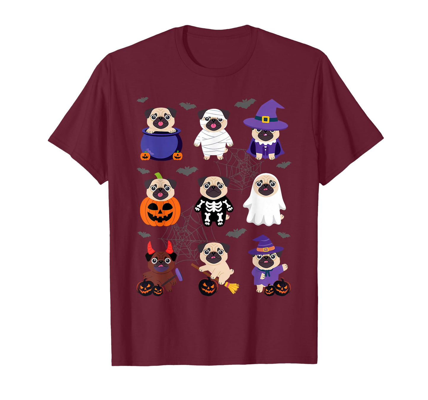 Pug Halloween Costume Spooky Ghost Pumpkin Pug Halloween T-Shirt