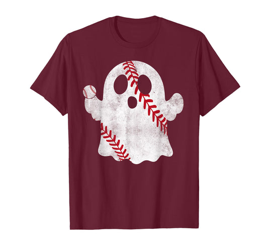 Baseball Ghost Baseball Lover Halloween Baseball Player T-Shirt