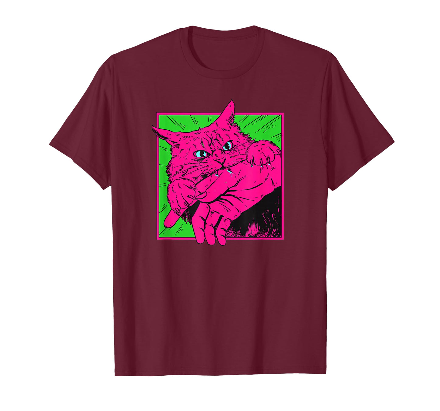 Japanese Cat Bite Anime Manga Meme Tokyo Harajuku Style Art T-Shirt