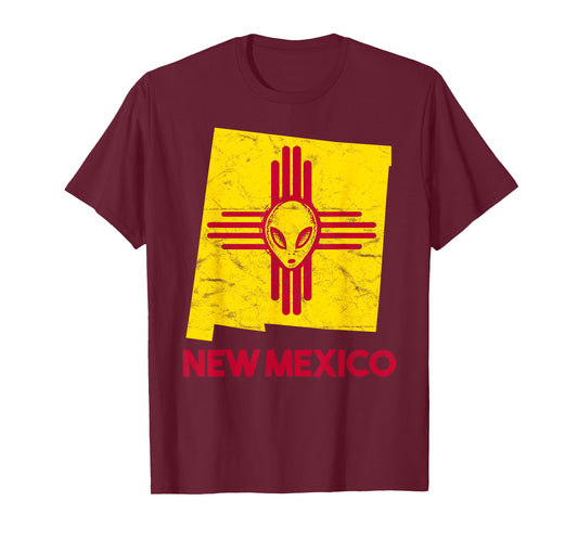 Roswell, New Mexico Flag Space Aliens Zia NM Souvenir T-Shirt