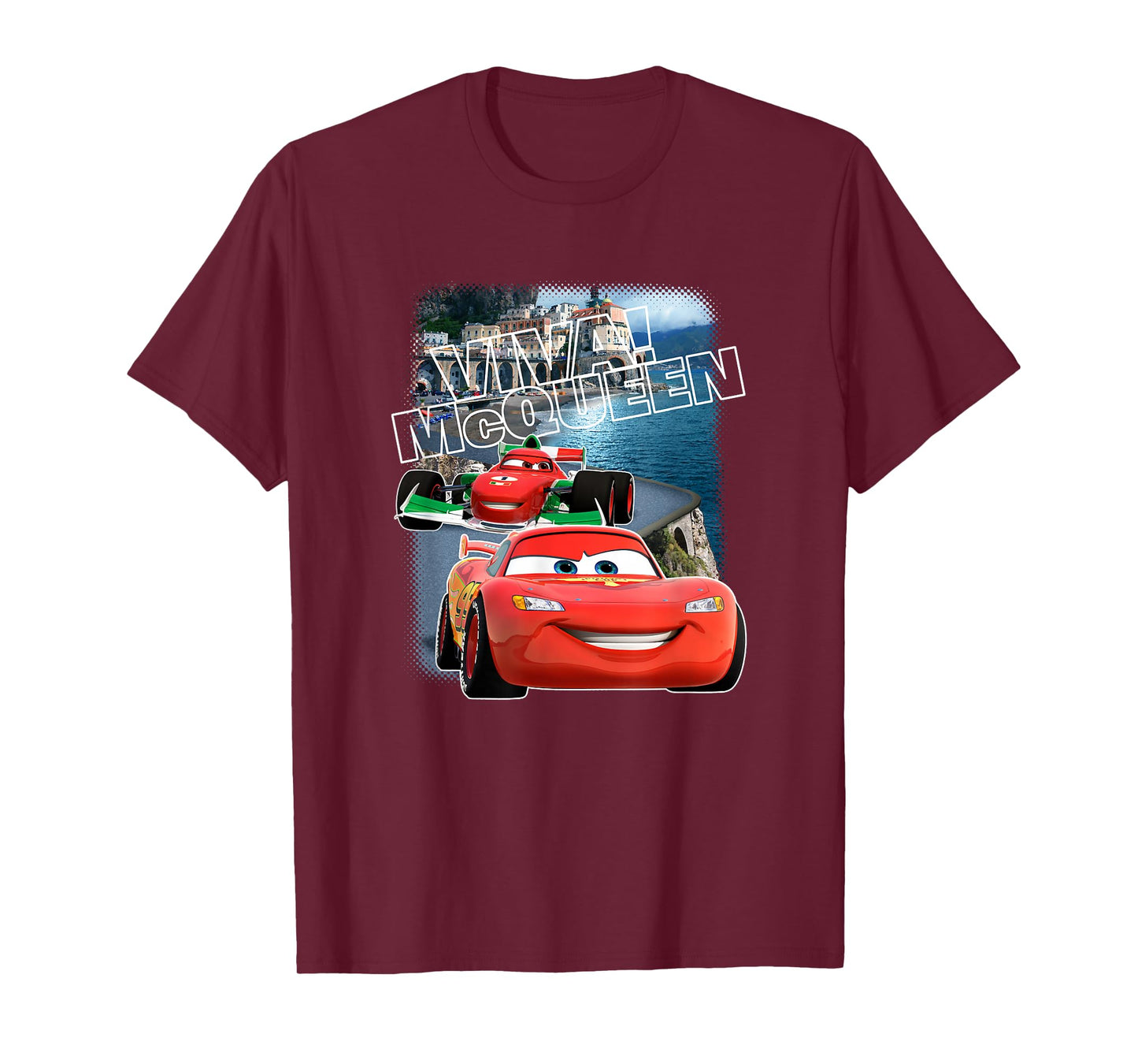 Disney Pixar Cars 2 Viva McQueen Italy Race Poster T-Shirt