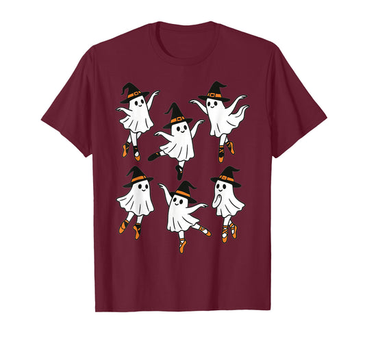 Ballet Ghost Ballet Dancer Spooky Dance Teacher Halloween T-Shirt