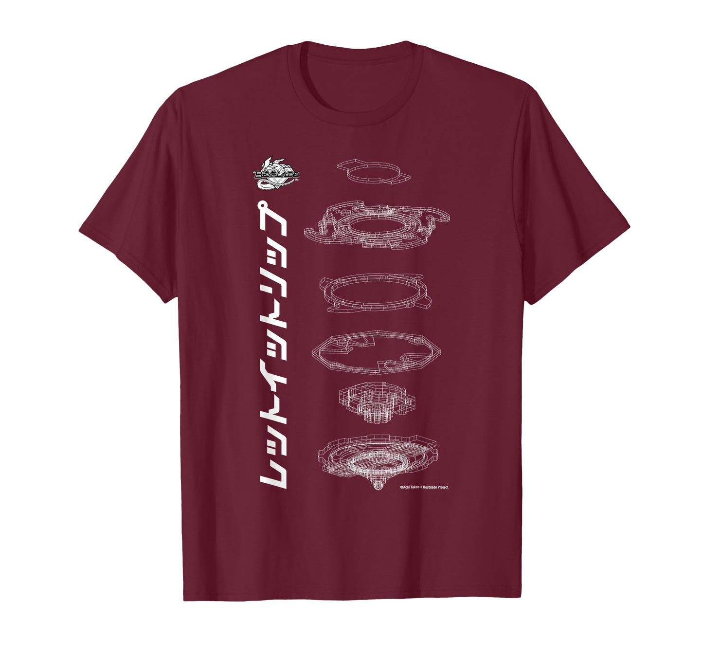 Beyblade Schematic White T-Shirt