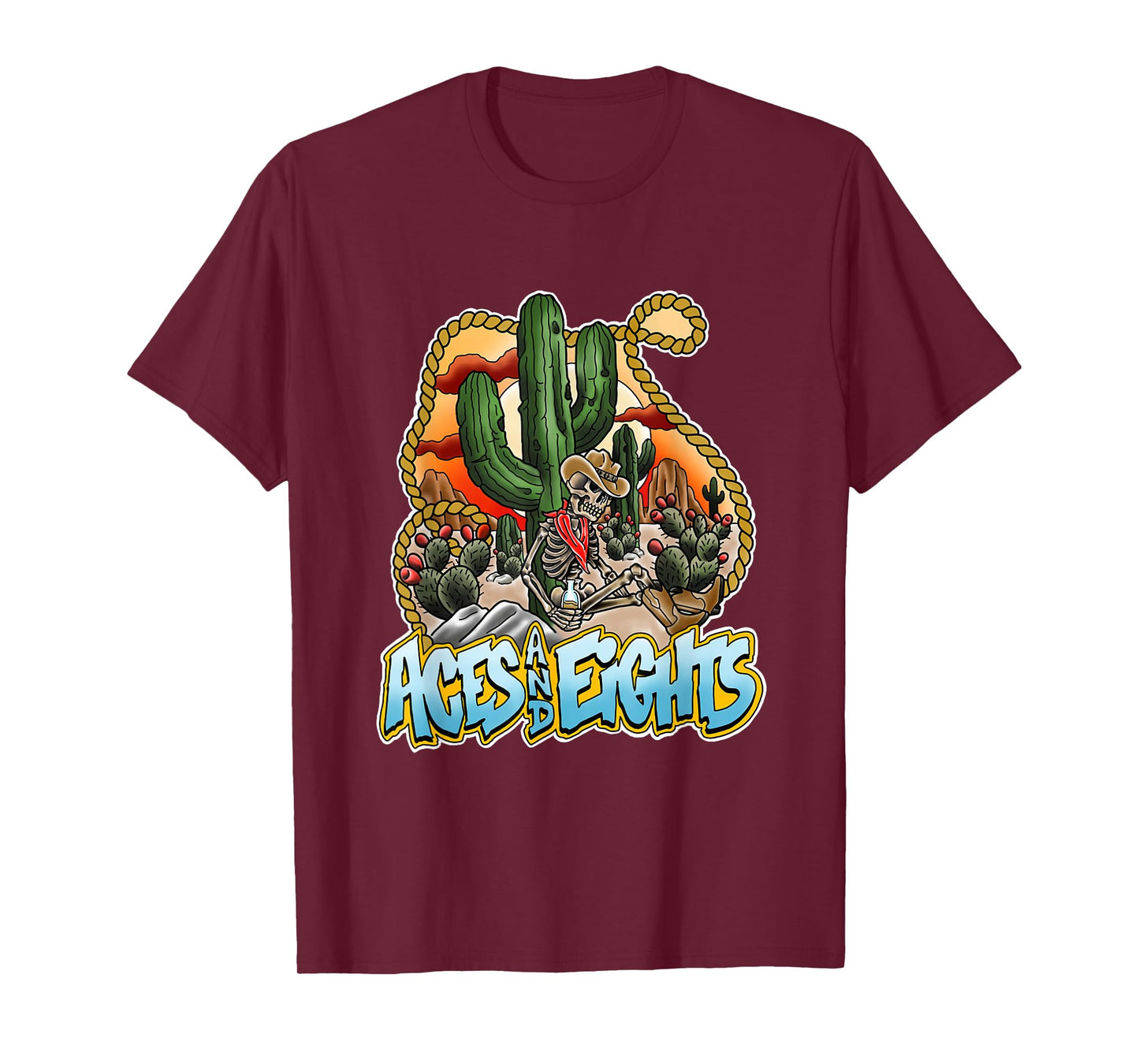 Aces And Eights Desert Scene T-Shirt