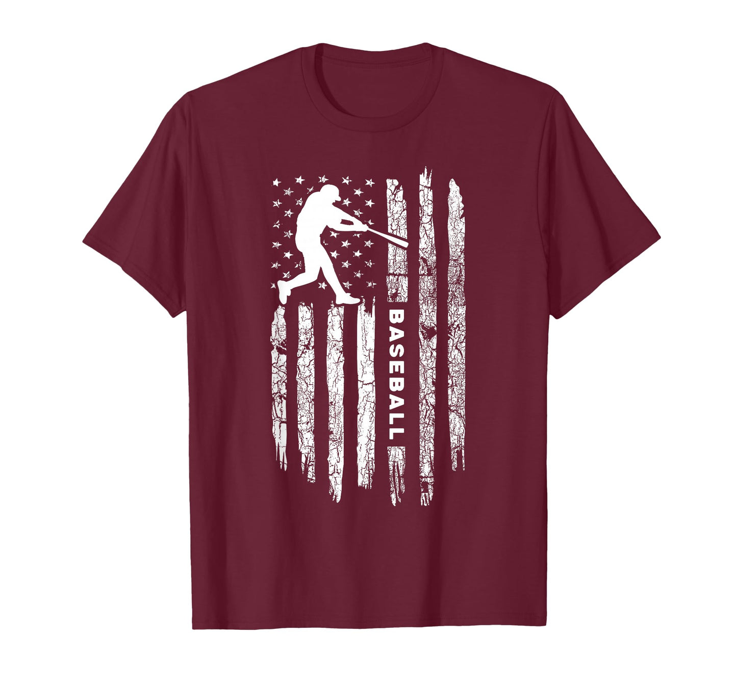 American Flag Baseball Apparel - Vintage Baseball T-Shirt