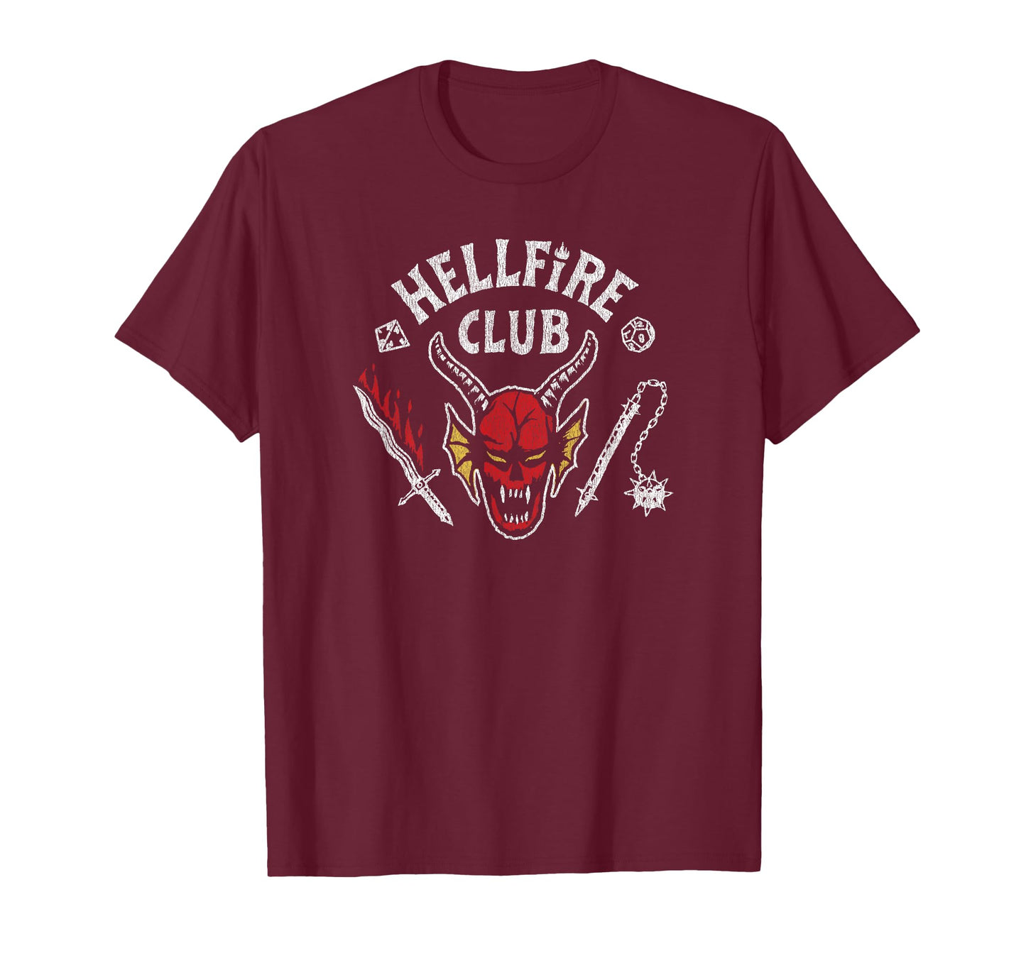 Stranger Things 4 Hellfire Club Skull & Weapons T-Shirt