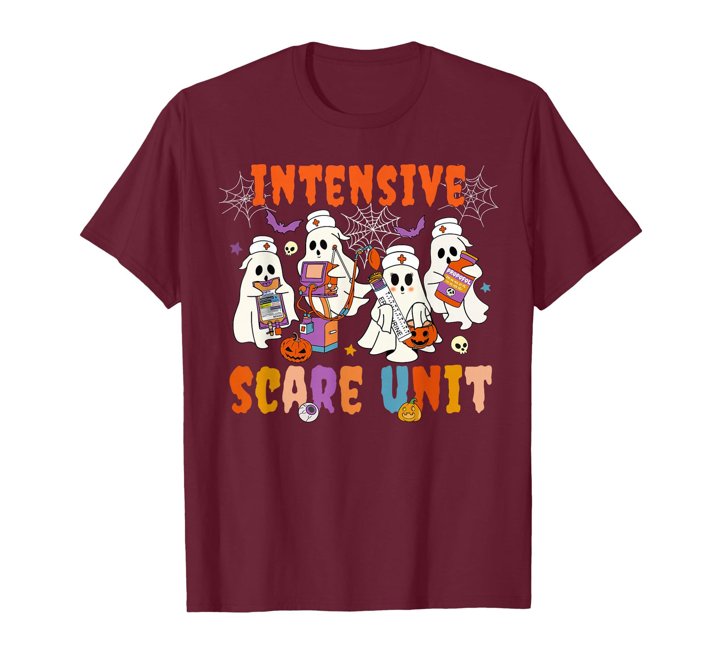 Intensive Care Scare Unit Halloween Ghost Nurse ICU Nursing T-Shirt