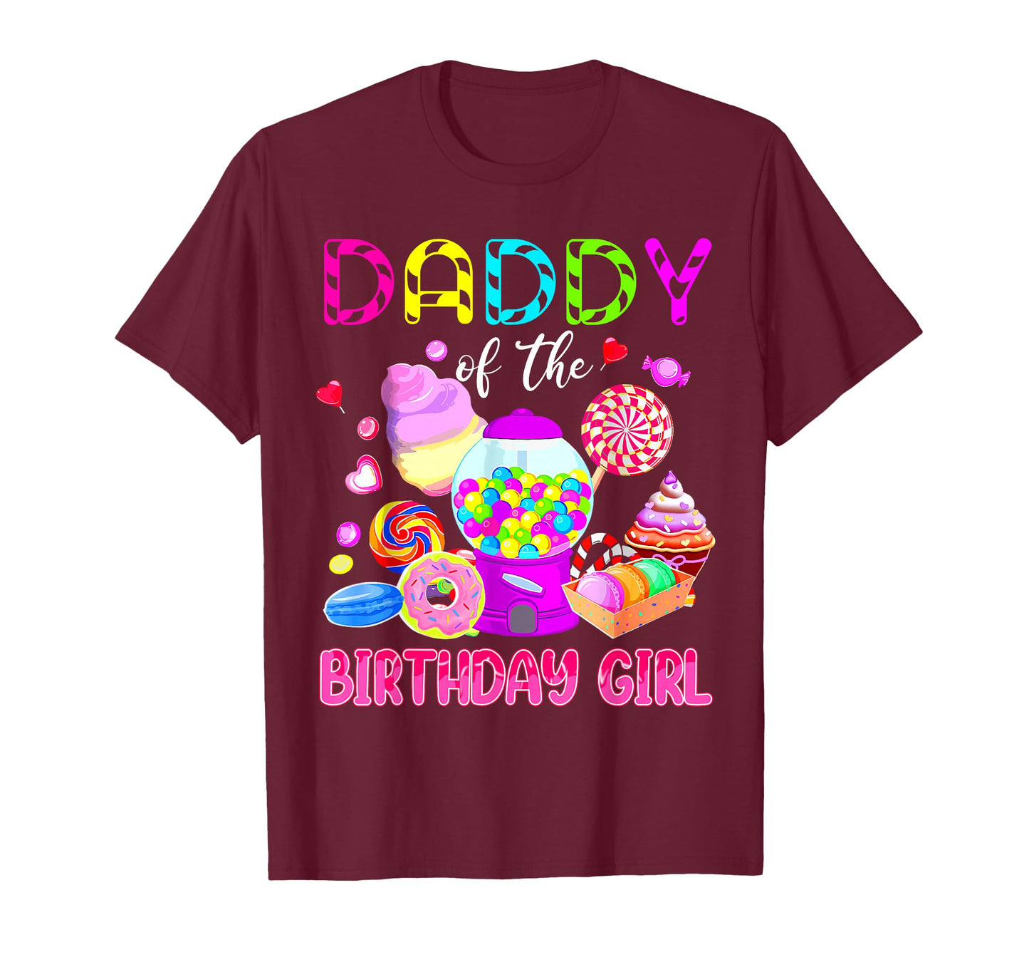 Kids Daddy Of The Birthday Girl Candy Birthday Party T-Shirt