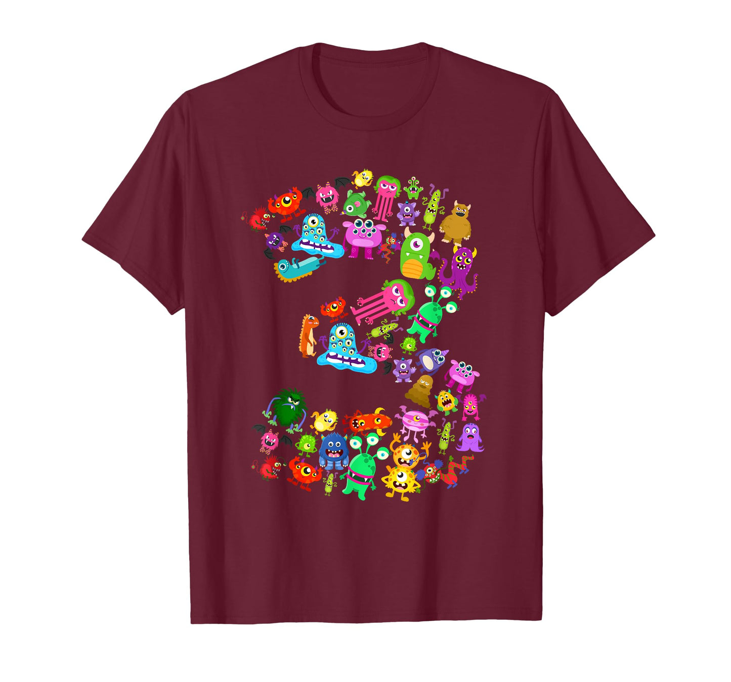3rd Birthday Party Monster Themed Number 3 Little Monster T-Shirt