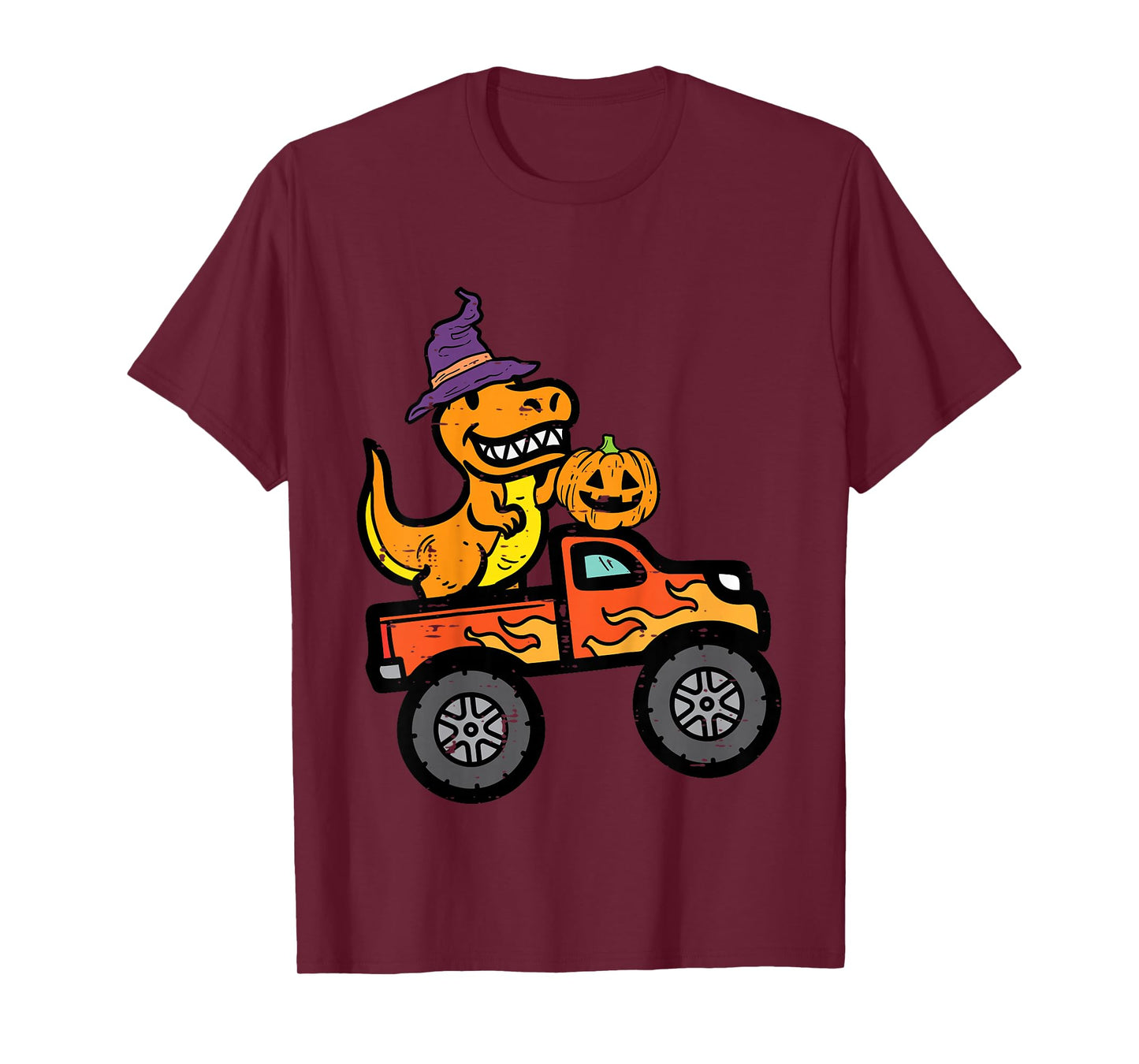 Kids Halloween Monster Truck Dino Trex Costume Boys Kids Toddler T-Shirt