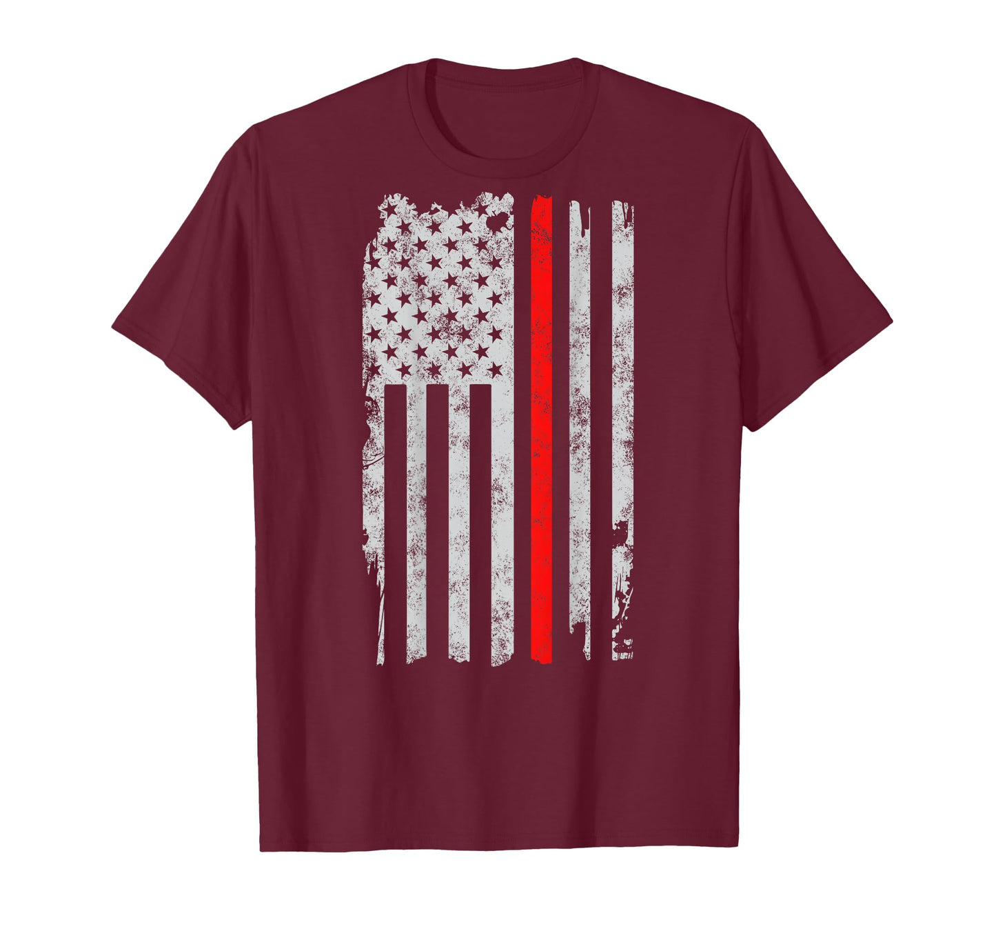 Thin red line American flag Patriot Firefighter gift Fireman T-Shirt