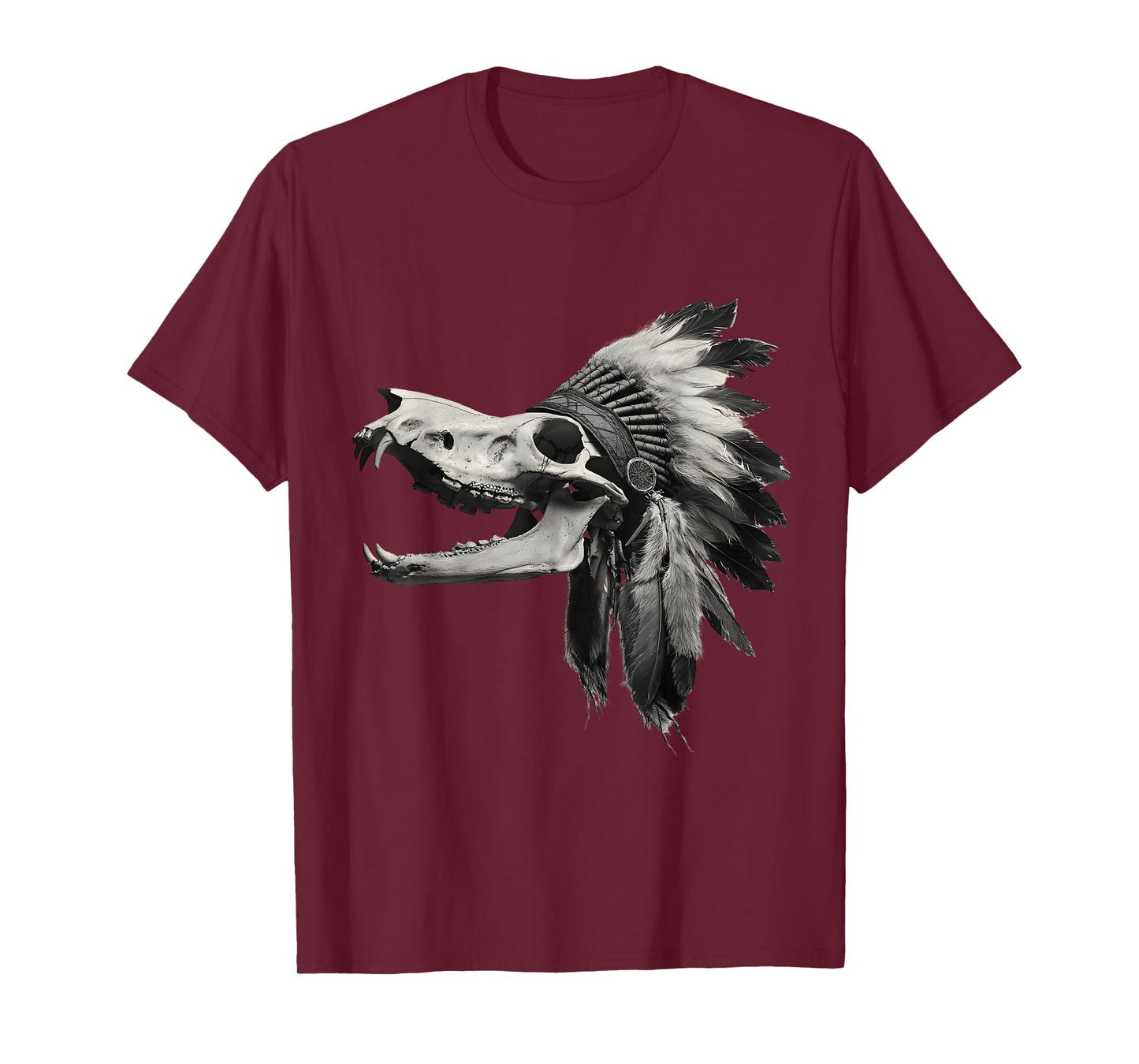 Aztec Wolf Skull Mexican Feathered Mayan Indigenous Azteca T-Shirt